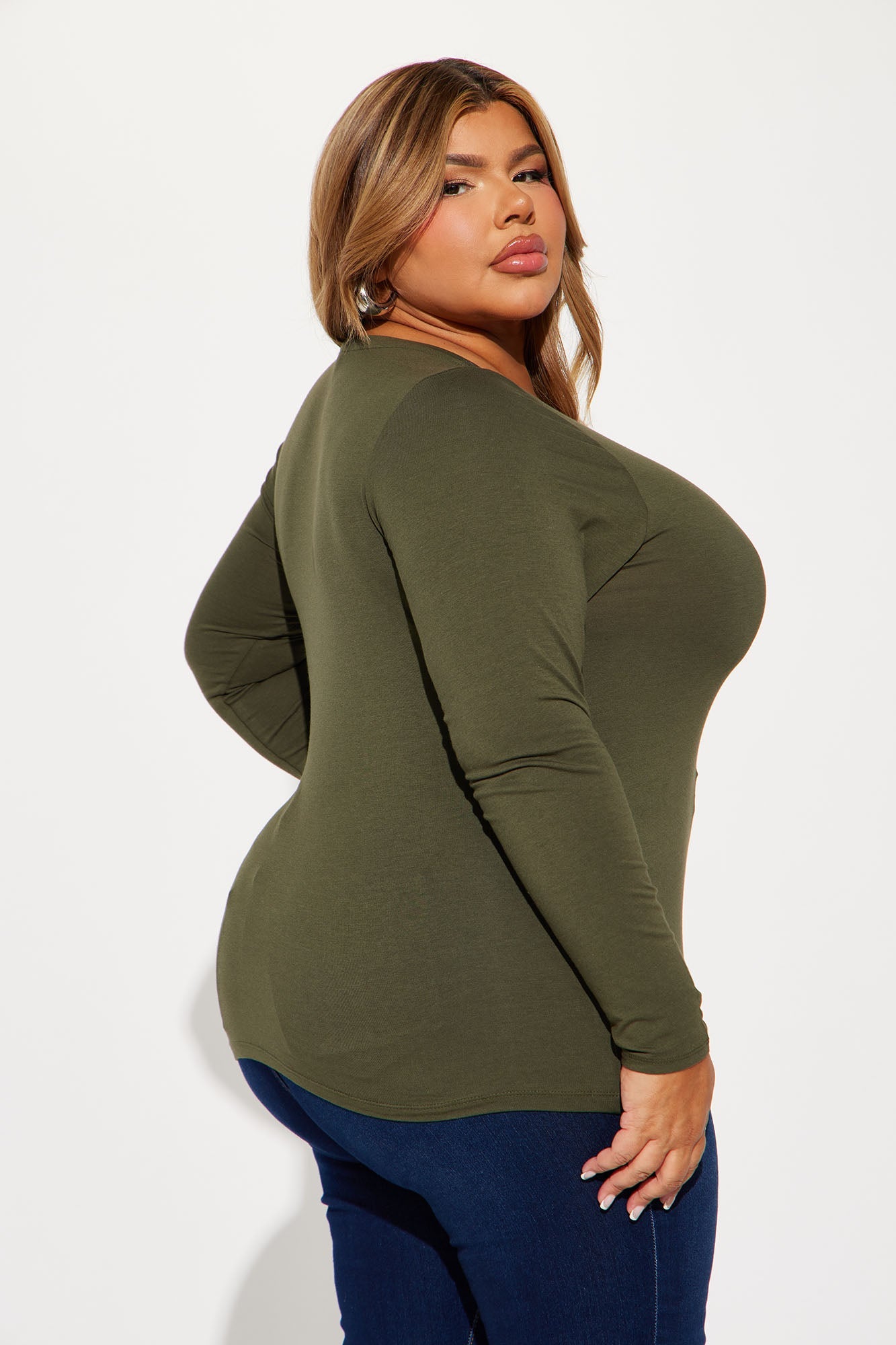 Julia Long Sleeve Top - Olive