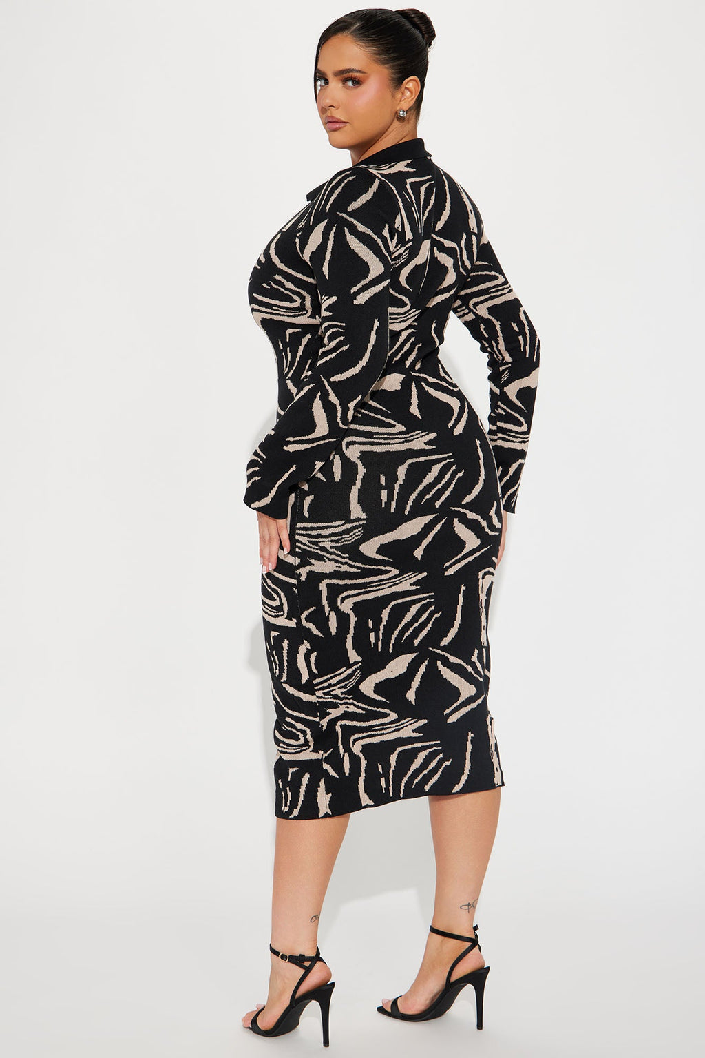 Mia Sweater Midi Dress - Black/combo