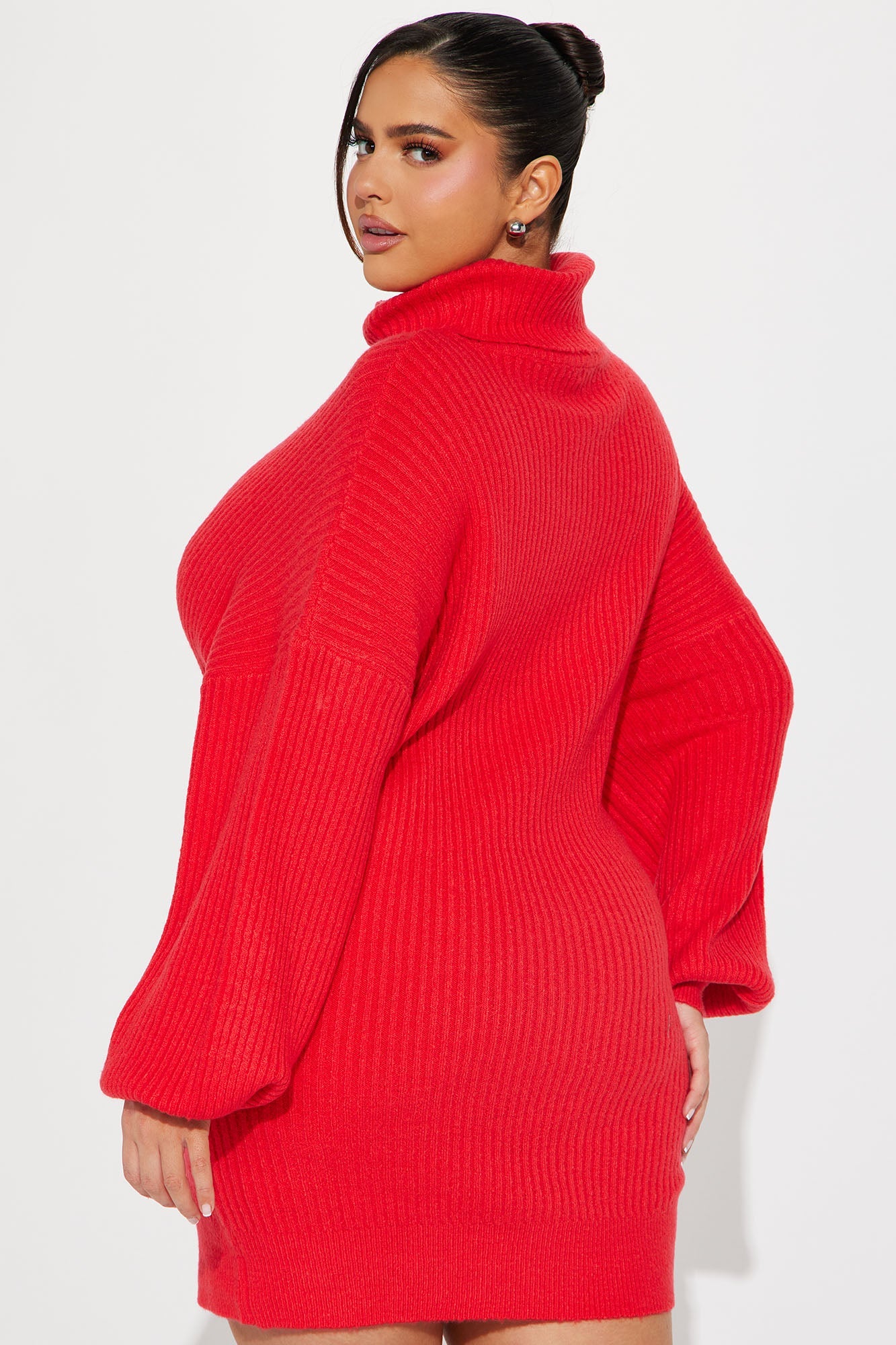Karina Sweater Mini Dress - Tomato Red
