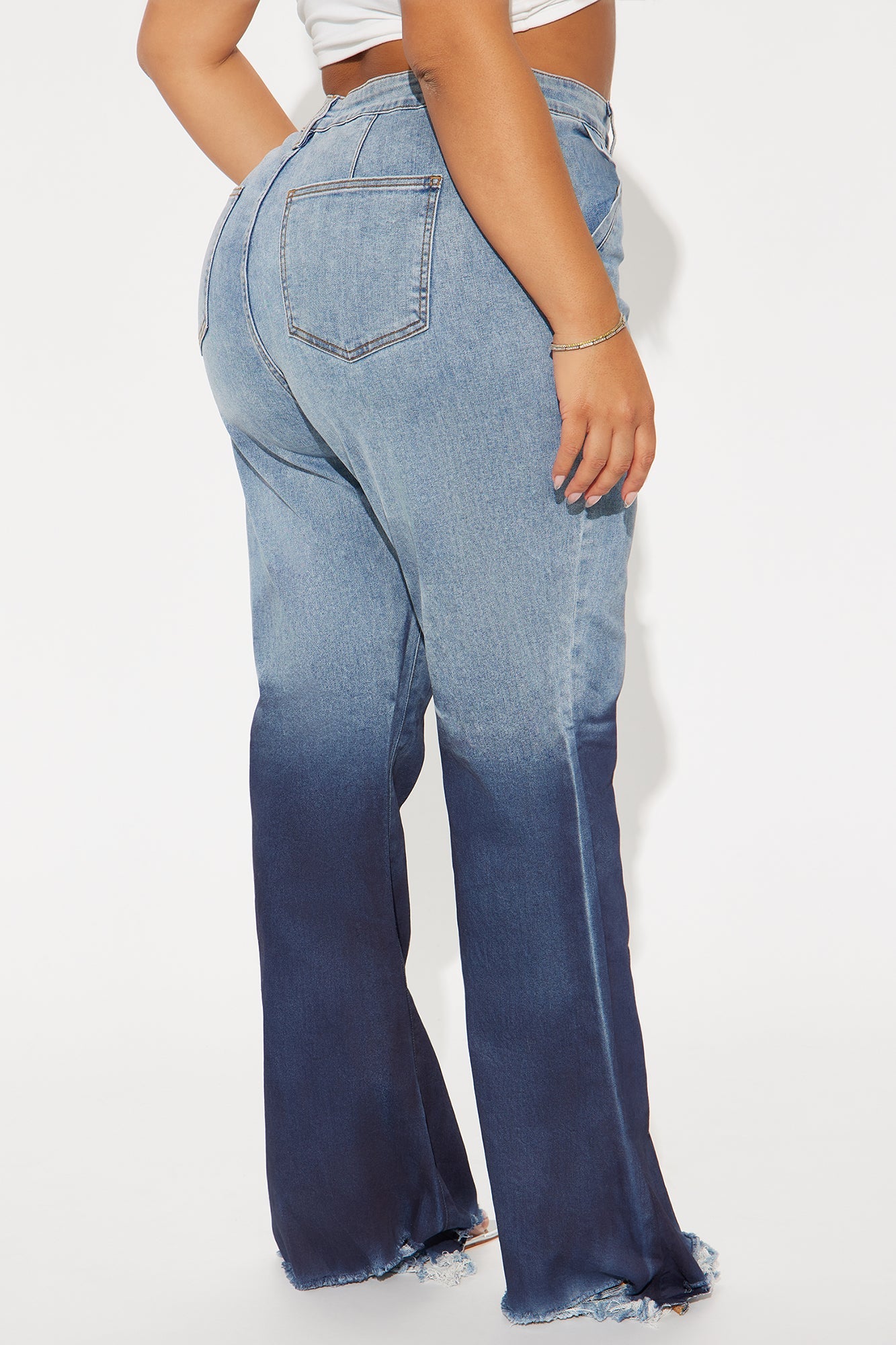 Out Of Reach Ombre Straight Leg Jeans - Medium Wash