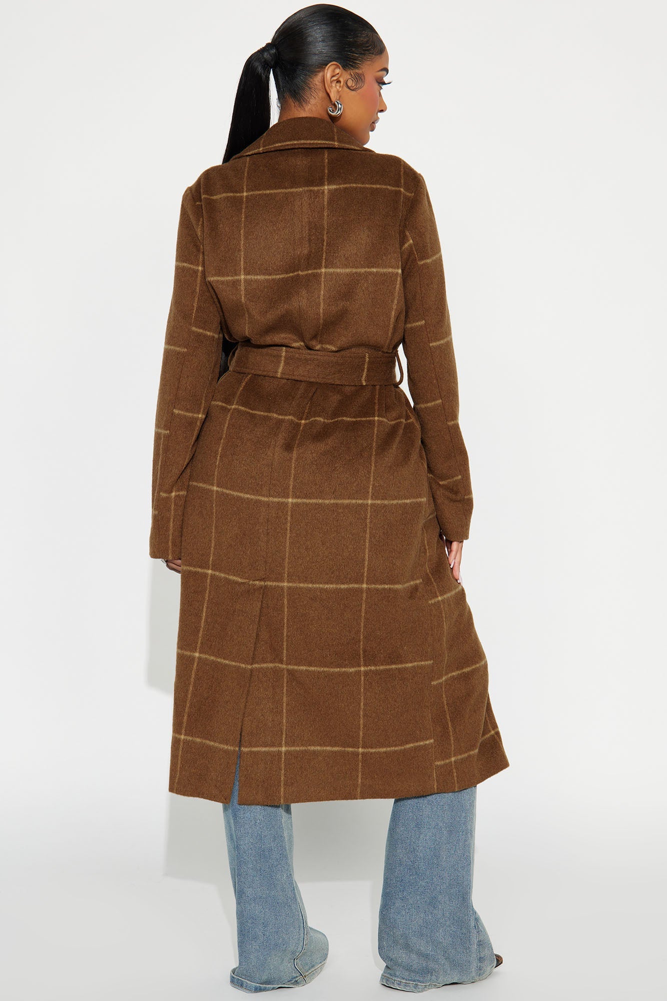 Dana Plaid Wool Trench - Camel/combo