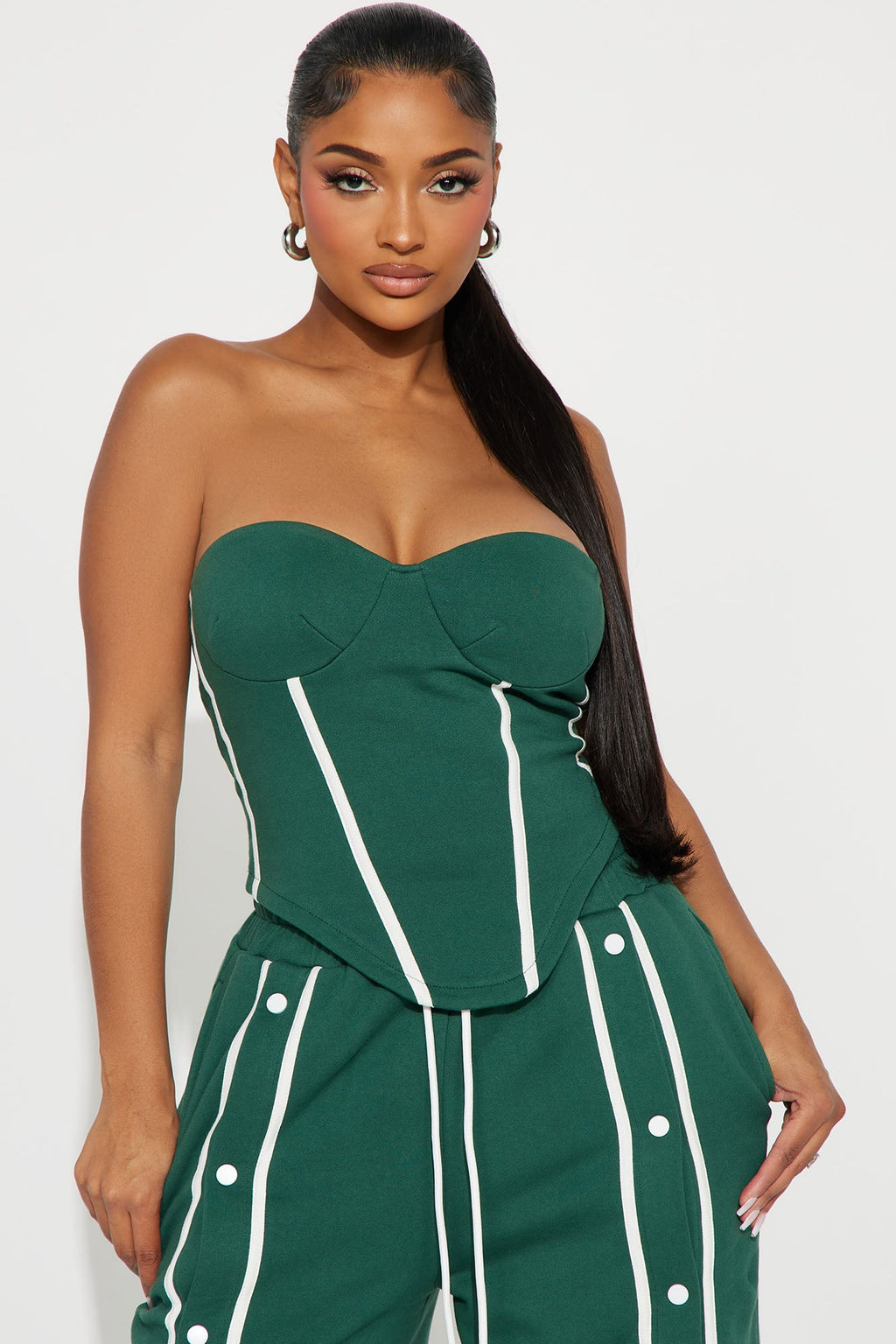 Sara Fleece Track Pant Set - Hunter