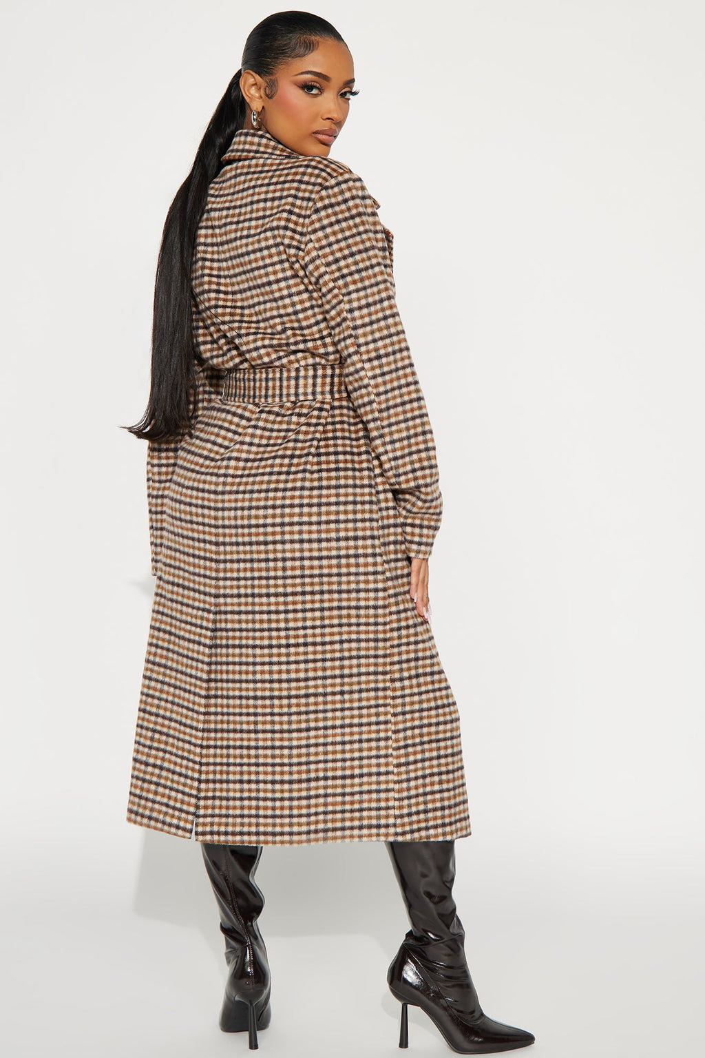 Dana Plaid Wool Trench - Tan/Multi