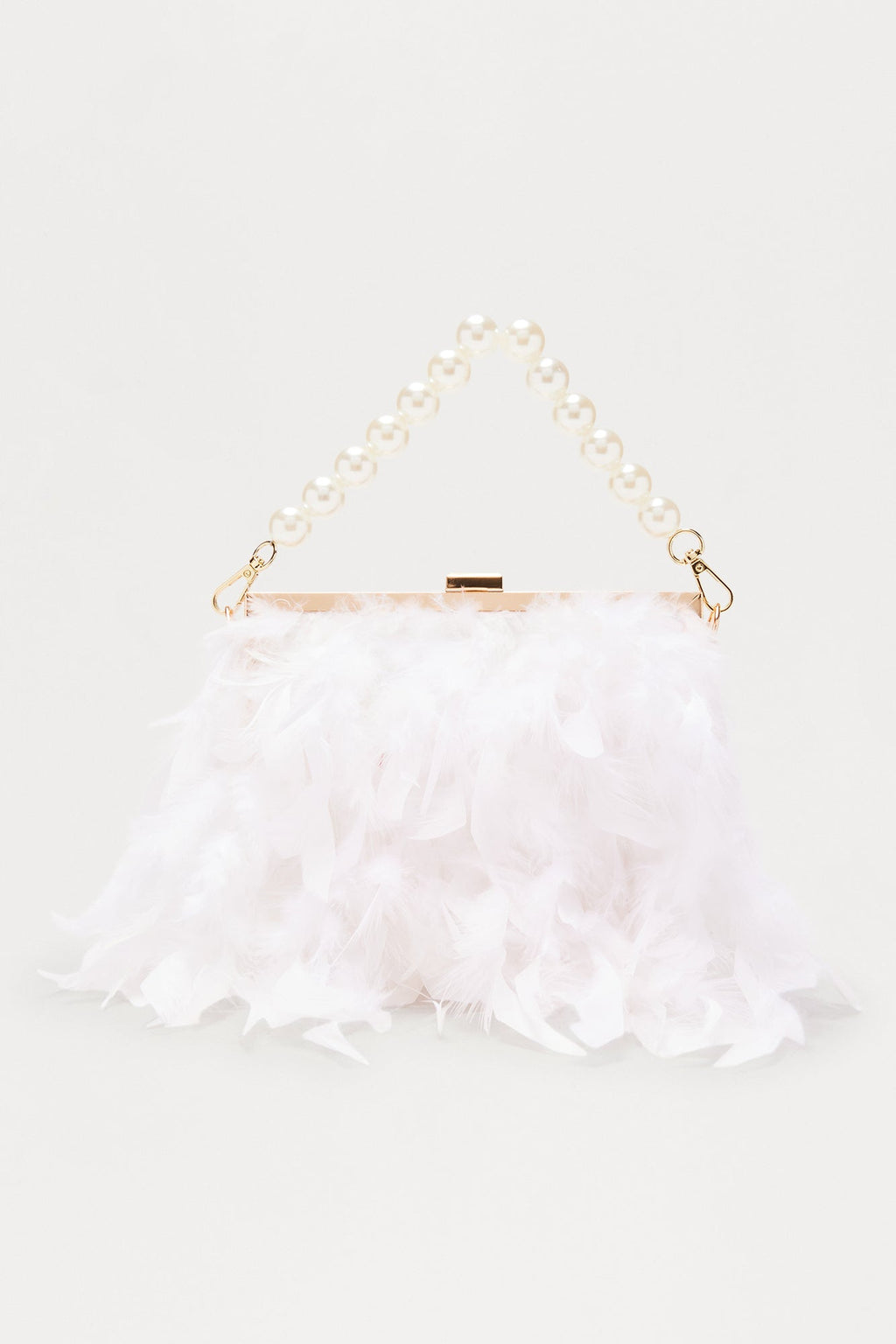 Soft Soiree Feather Clutch - Ivory