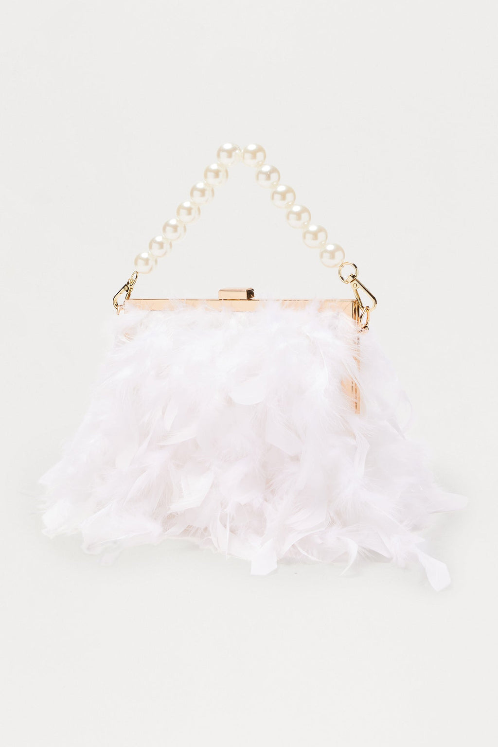 Soft Soiree Feather Clutch - Ivory