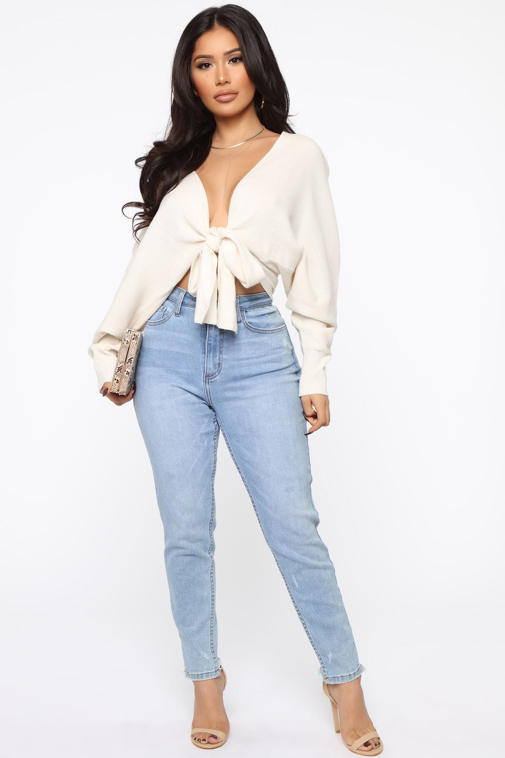 Love Craze Cropped Sweater - Cream