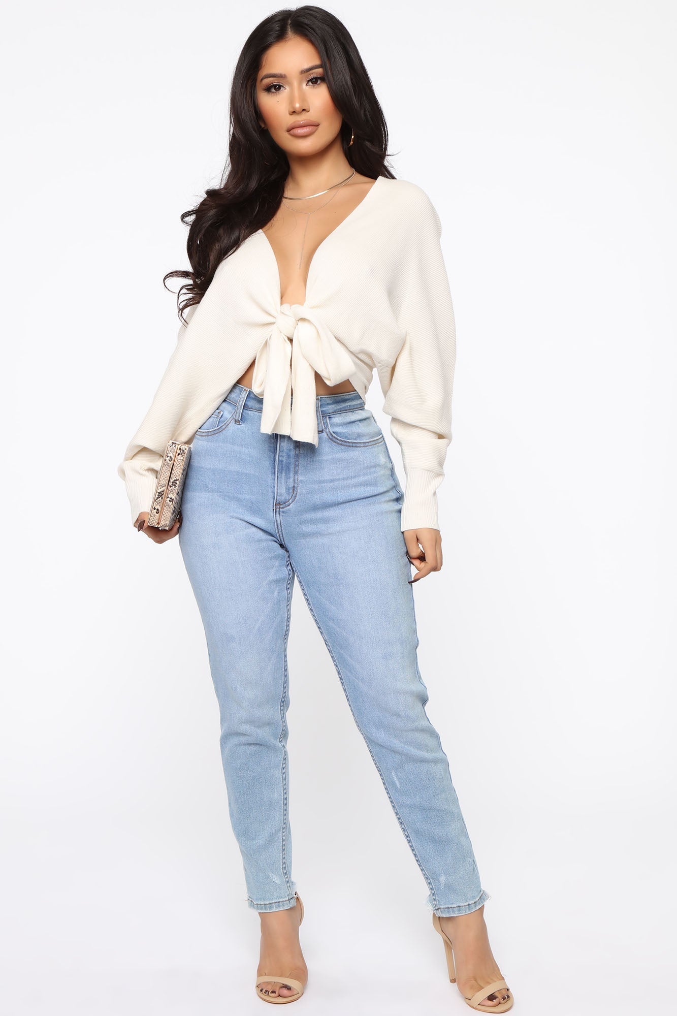 Love Craze Cropped Sweater - Cream