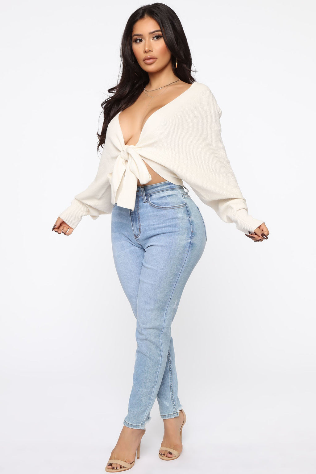 Love Craze Cropped Sweater - Cream