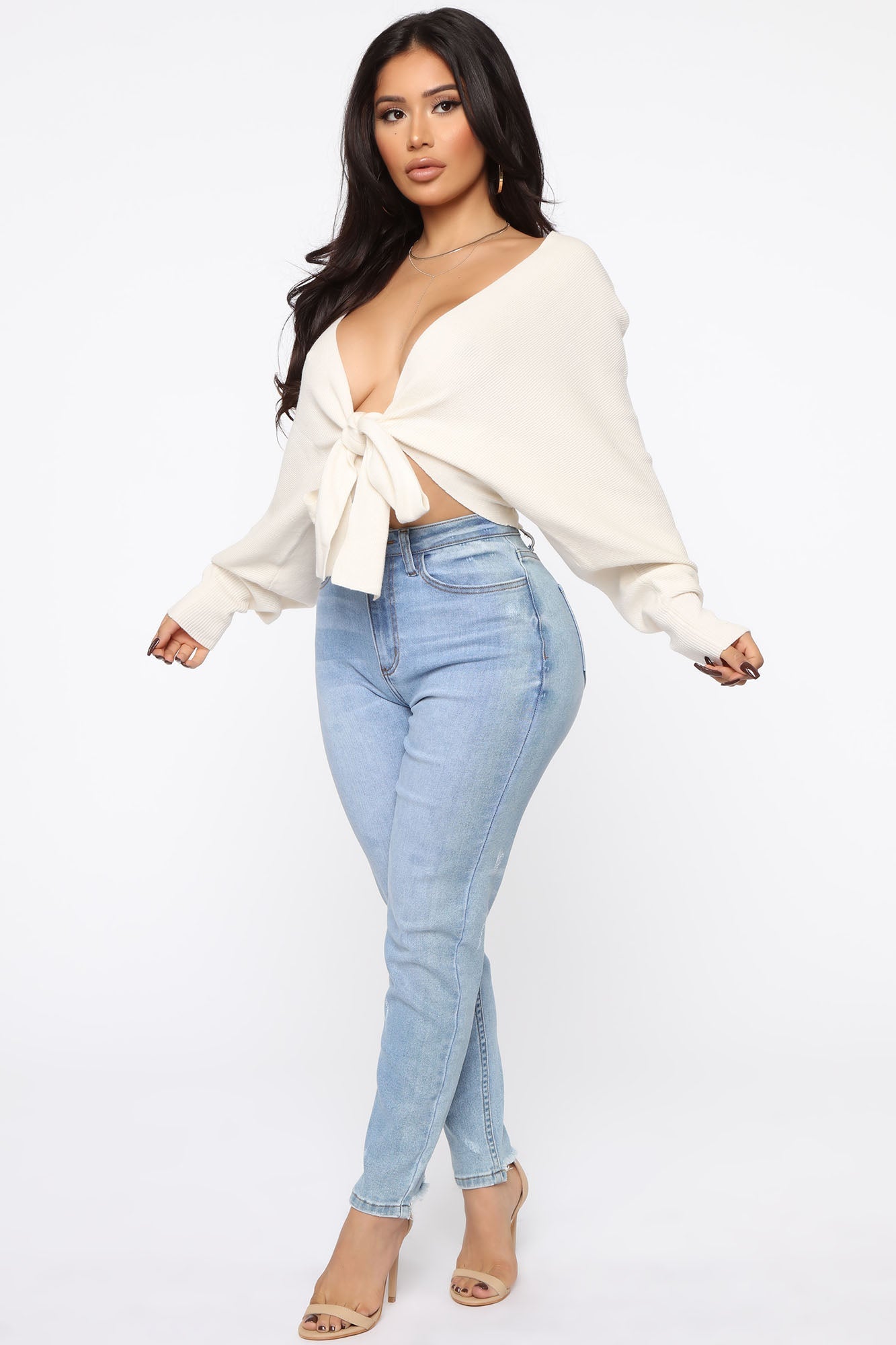 Love Craze Cropped Sweater - Cream