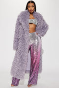 Feelin' Extra Faux Fur Coat - Lavender