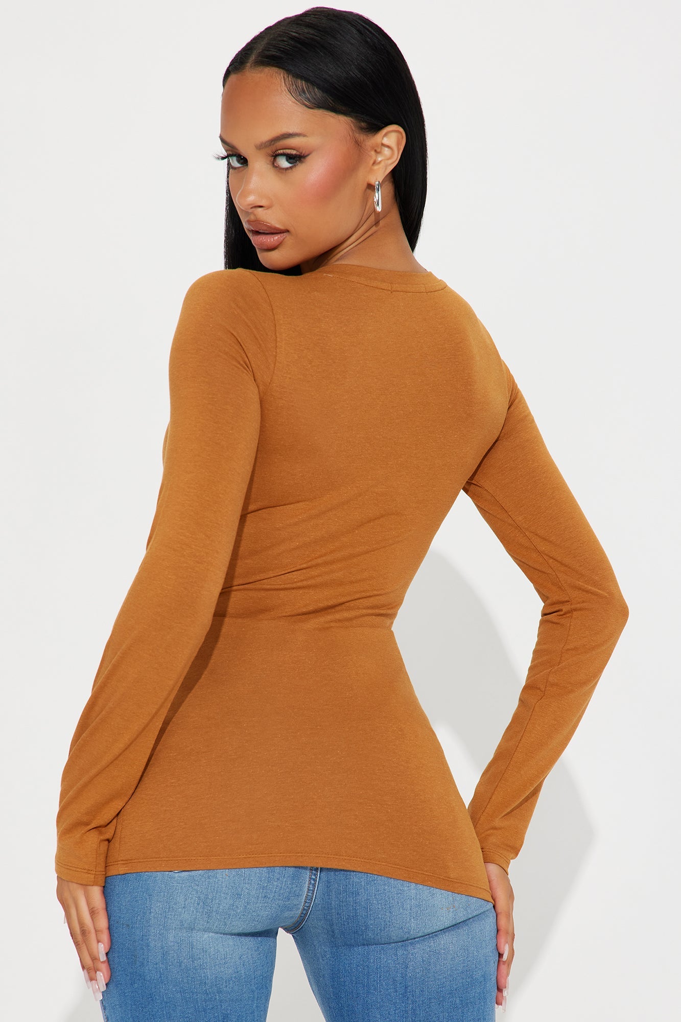 Your Everyday Long Sleeve Tee - Brown