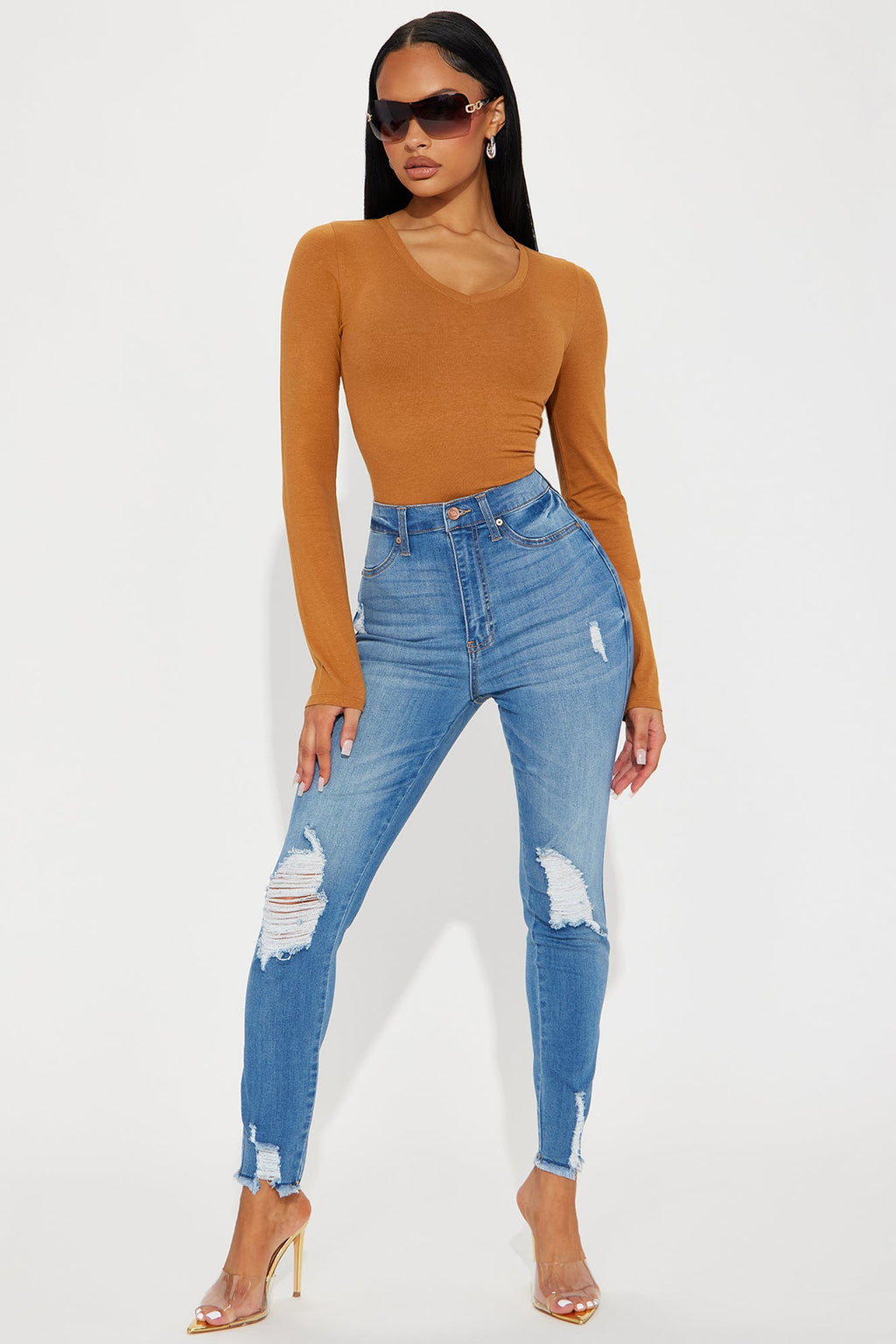 Your Everyday Long Sleeve Tee - Brown