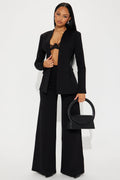 Believe It Blazer Pant Set - Black