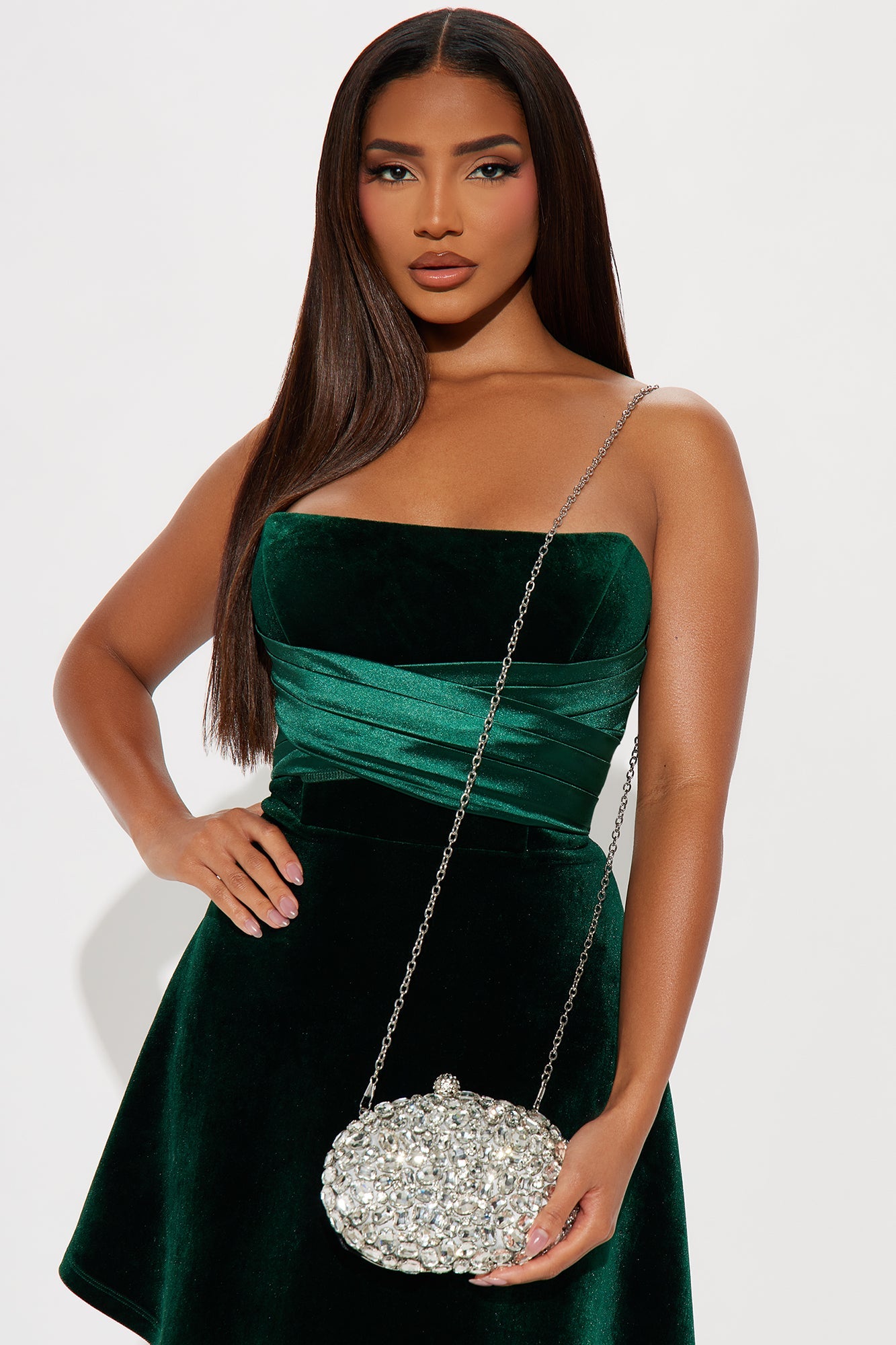 Cut Gems Clutch - Silver