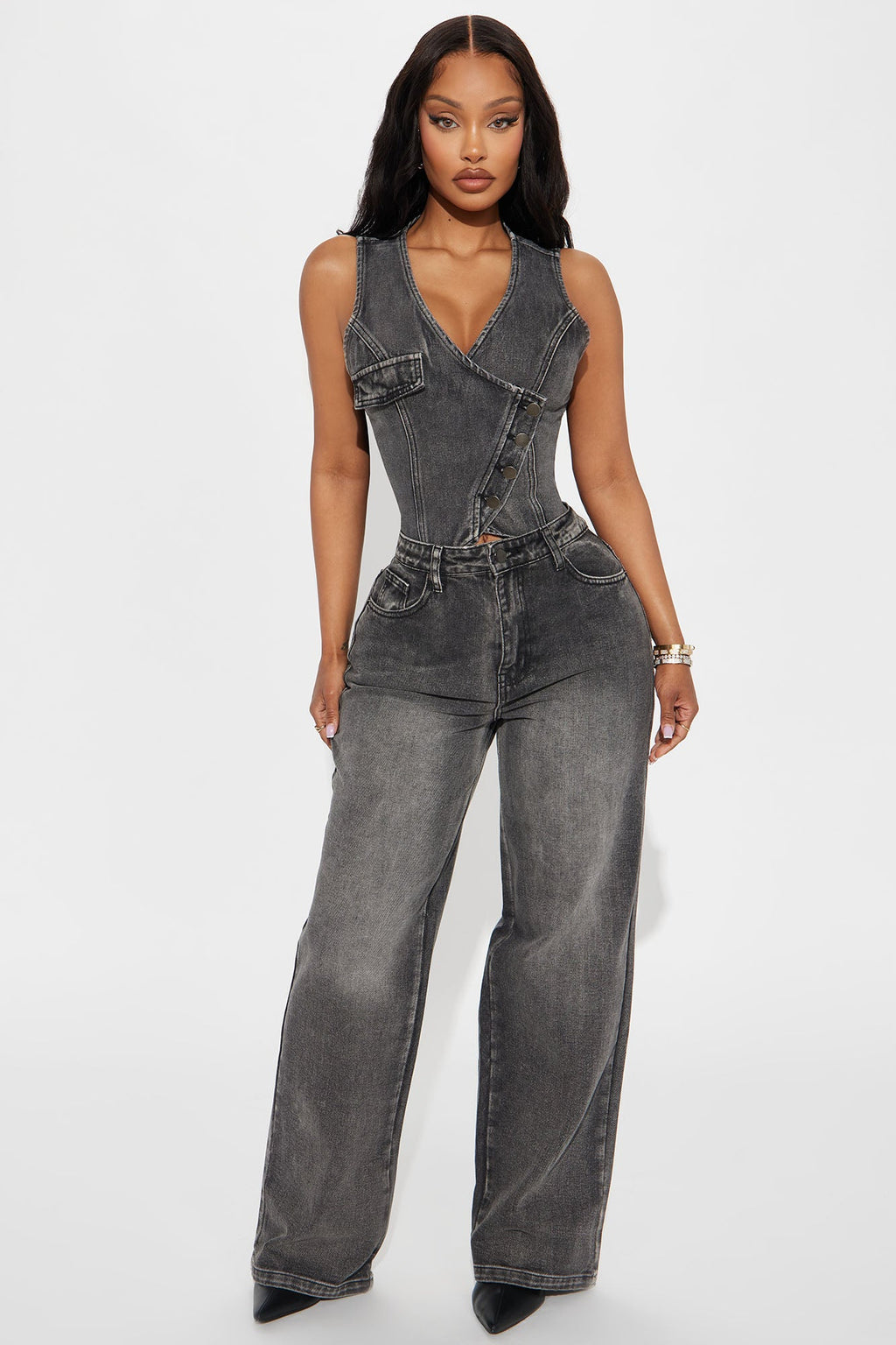 At My Best Rigid Straight Leg Jeans - Black Wash