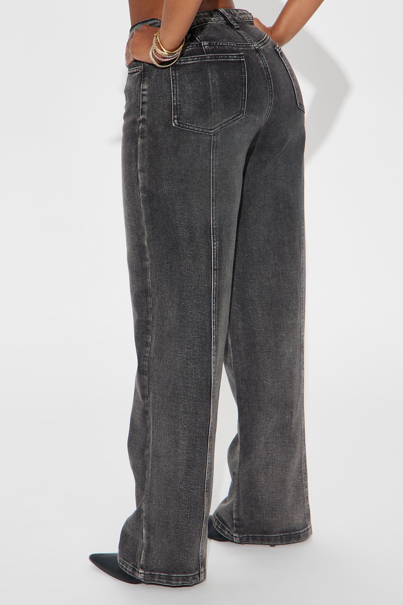 At My Best Rigid Straight Leg Jeans - Black Wash
