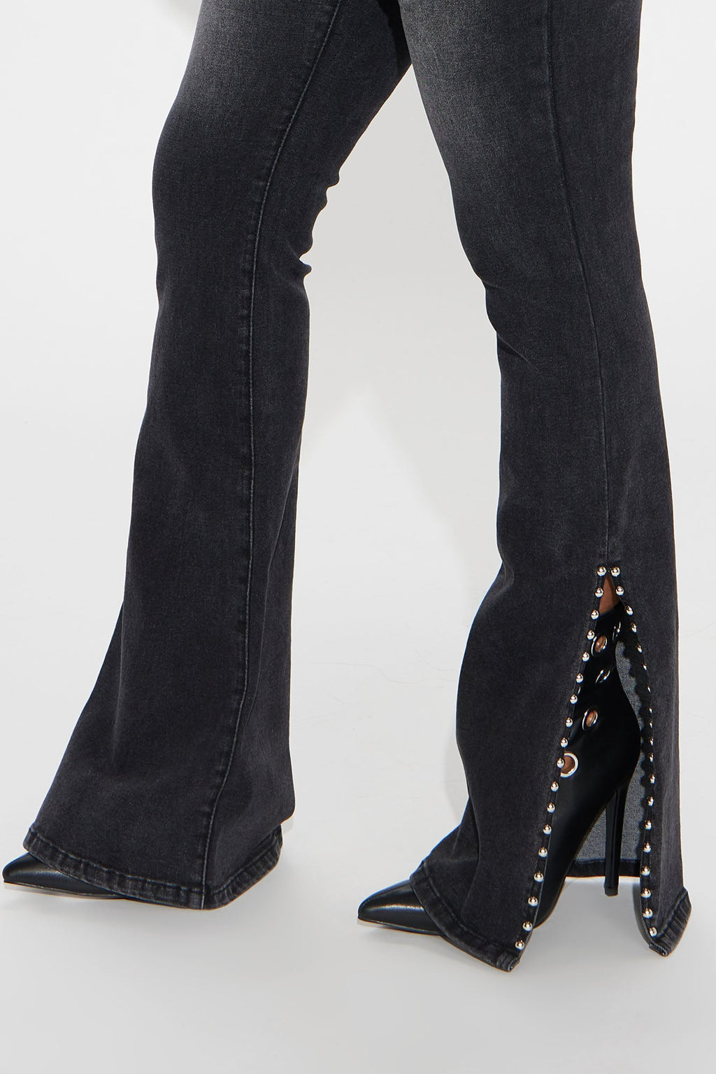 Self Assured Stretch Embellished Bootcut Jeans - Black Wash