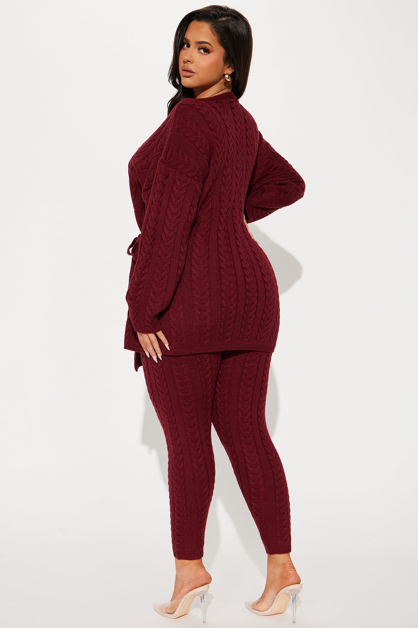 Keeley Sweater Pant Set - Burgundy