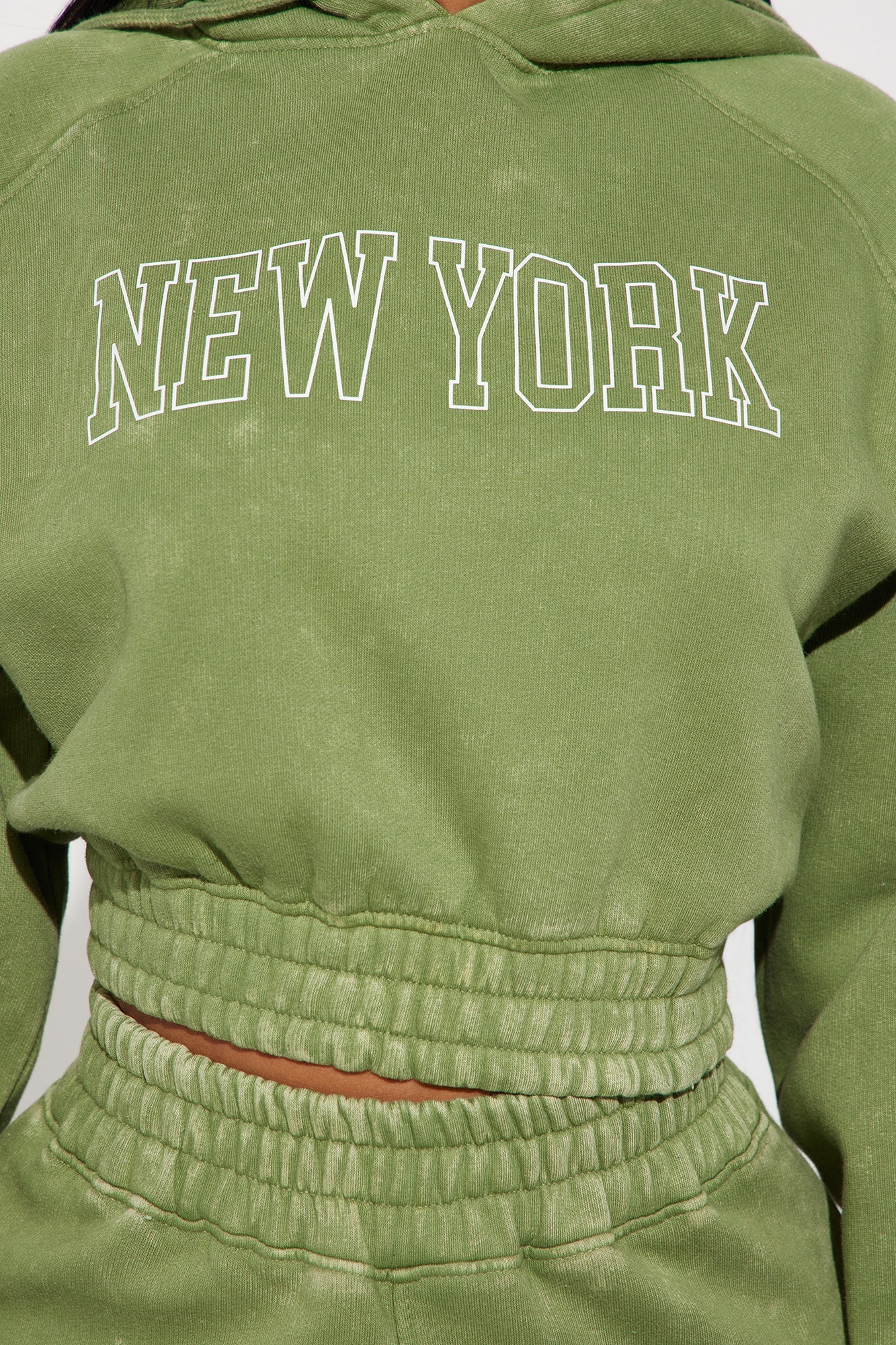 New York Vibes Washed Hoodie - Green/combo