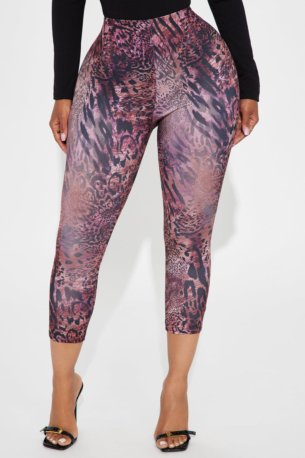 Wild Thoughts Capri Legging - Burgundy/combo