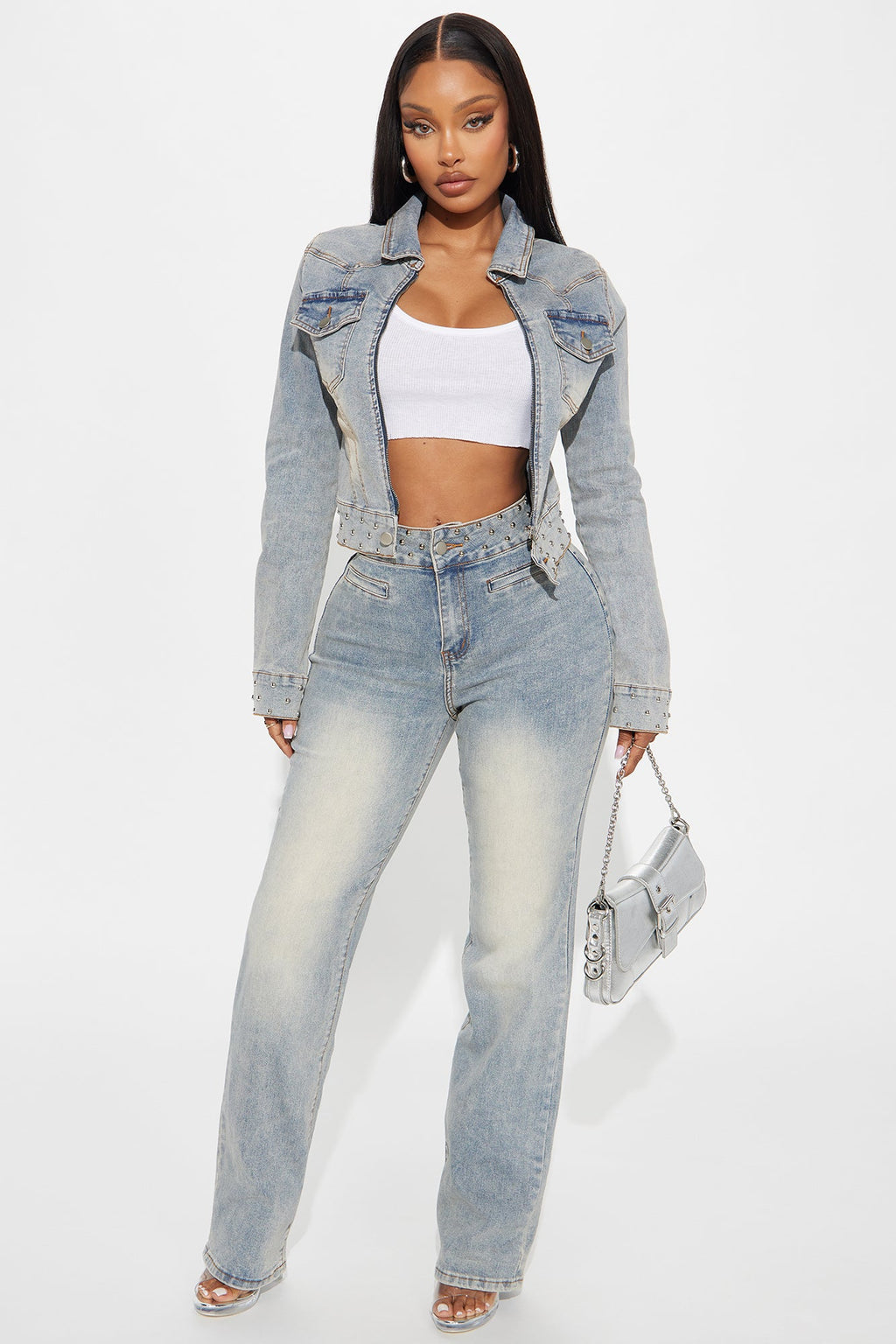 Matched Energy Stretch Straight Leg Jeans - Vintage Wash