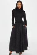 Jackie Washed A Line Maxi Dress - Black