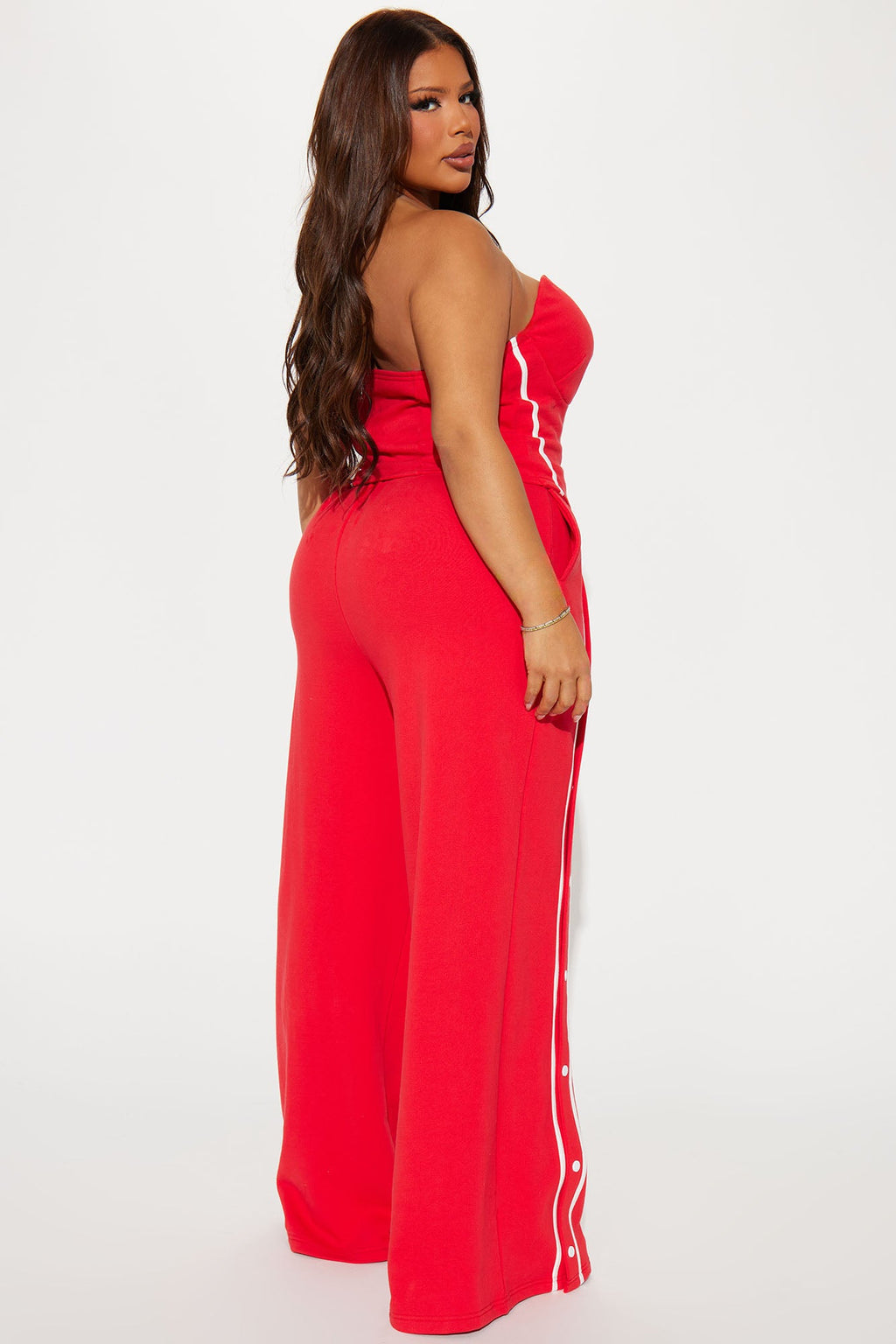 Sara Fleece Track Pant Set - Red