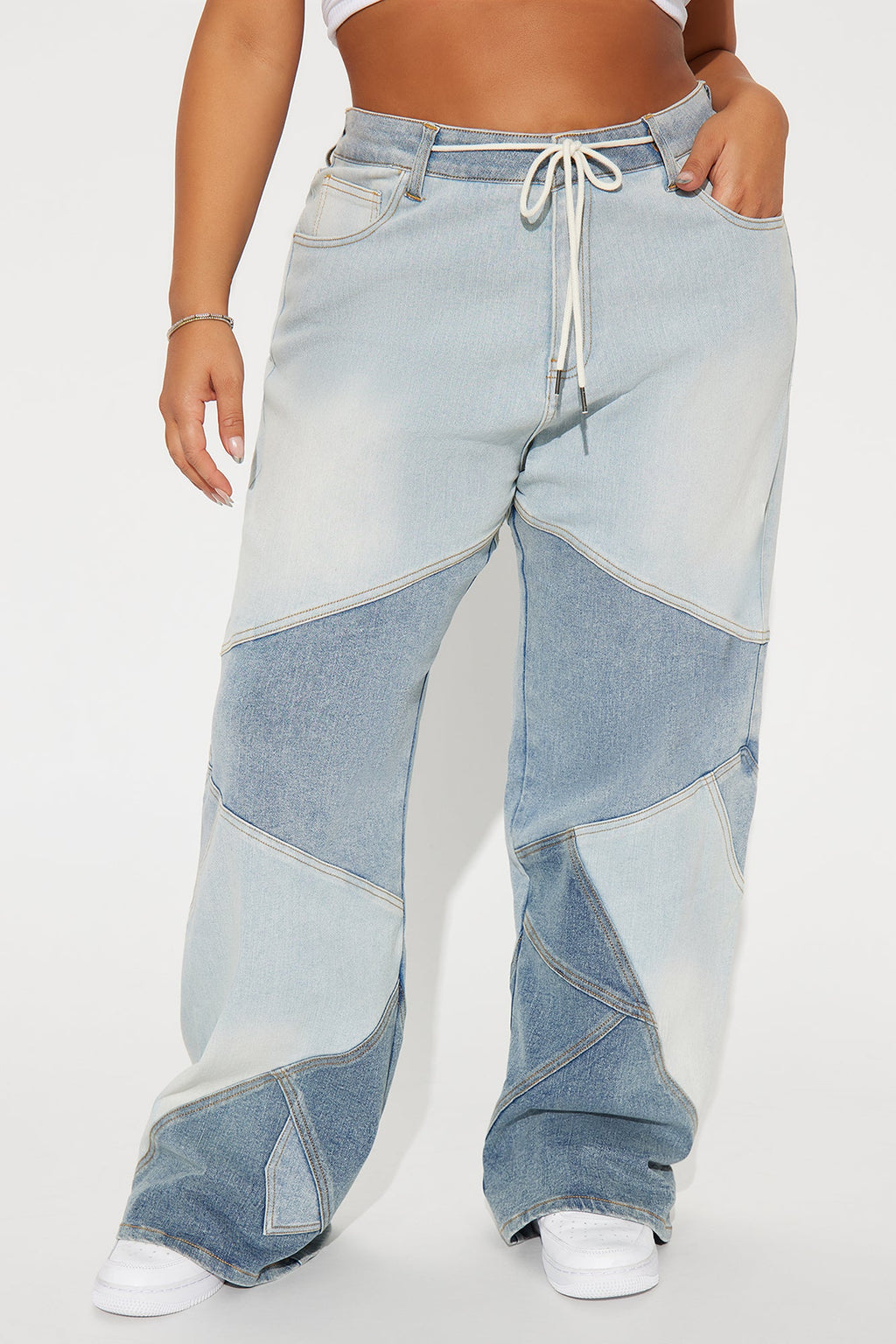 Better Shape Up Stretch Baggy Jeans - Light Wash