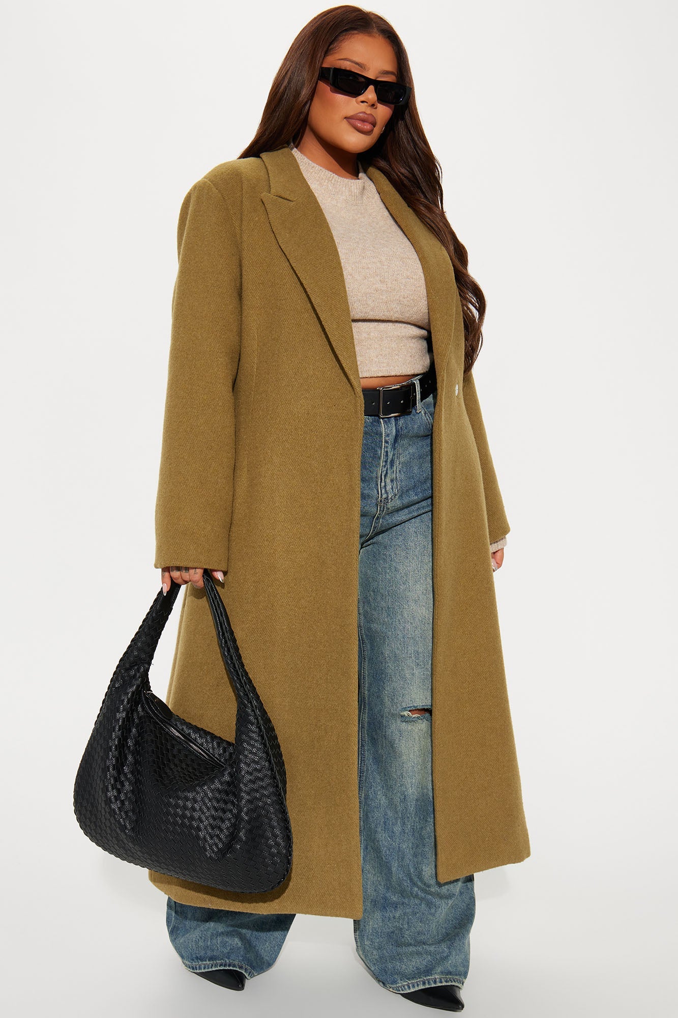 Natalie Wool Trench Coat - Olive
