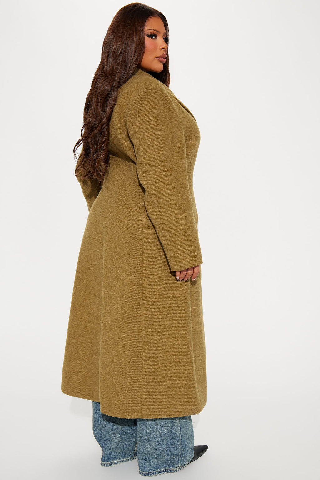Natalie Wool Trench Coat - Olive