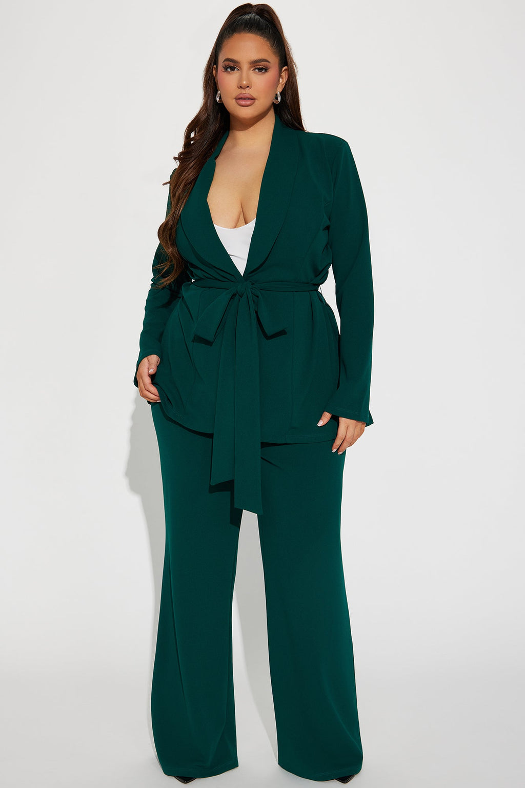 CEO Vibes Blazer Set - Hunter