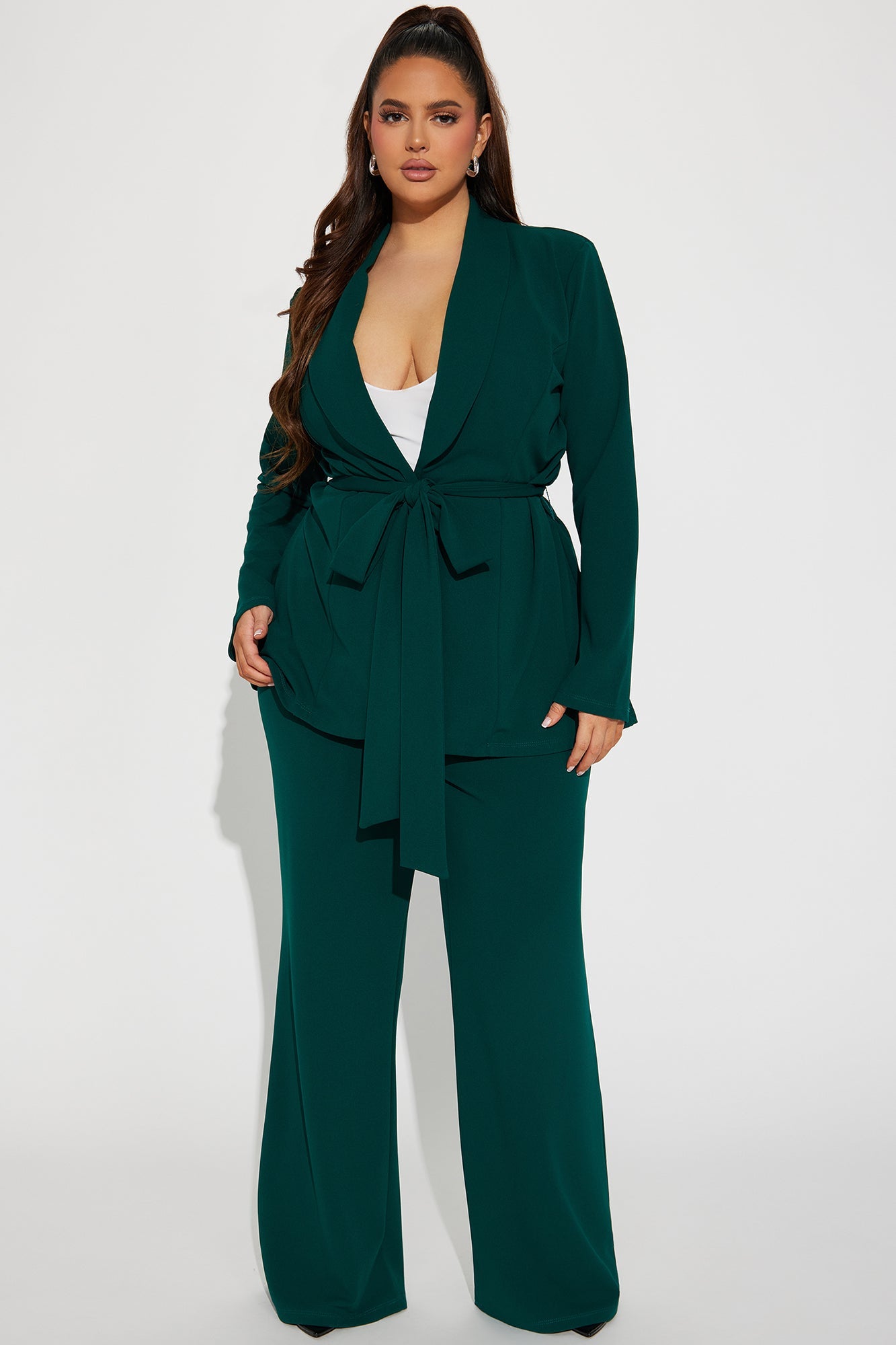 CEO Vibes Blazer Set - Hunter