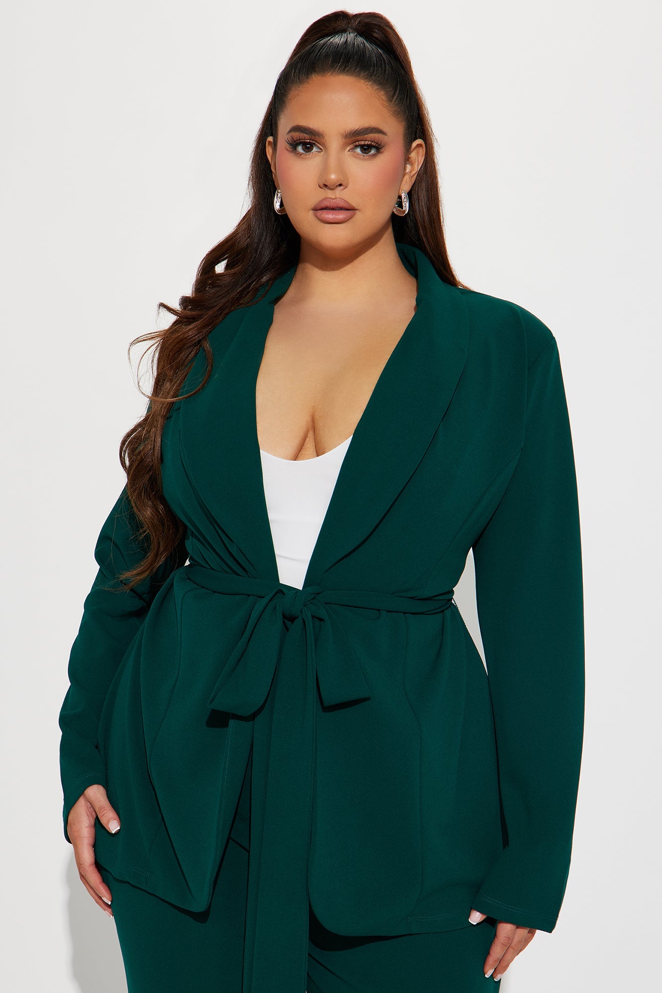 CEO Vibes Blazer Set - Hunter