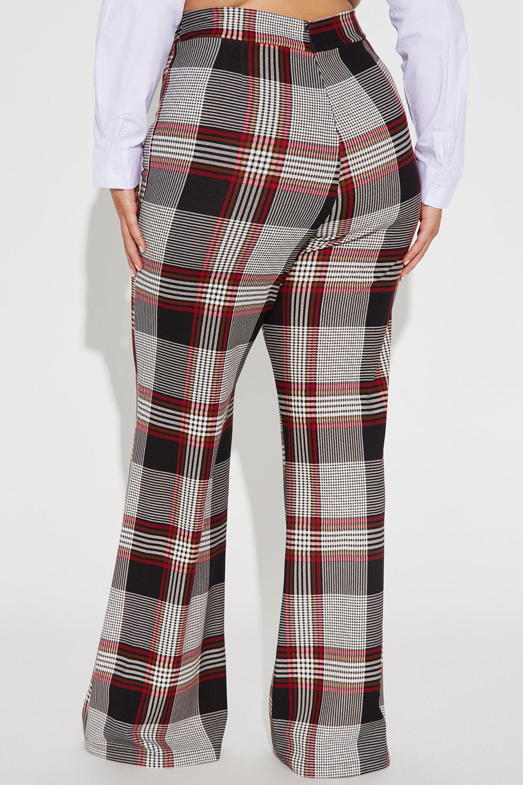 Call It Even Wide Leg Plaid Dress Pant - Red/combo