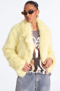 Kennedy Faux Fur Coat - Butter Yellow