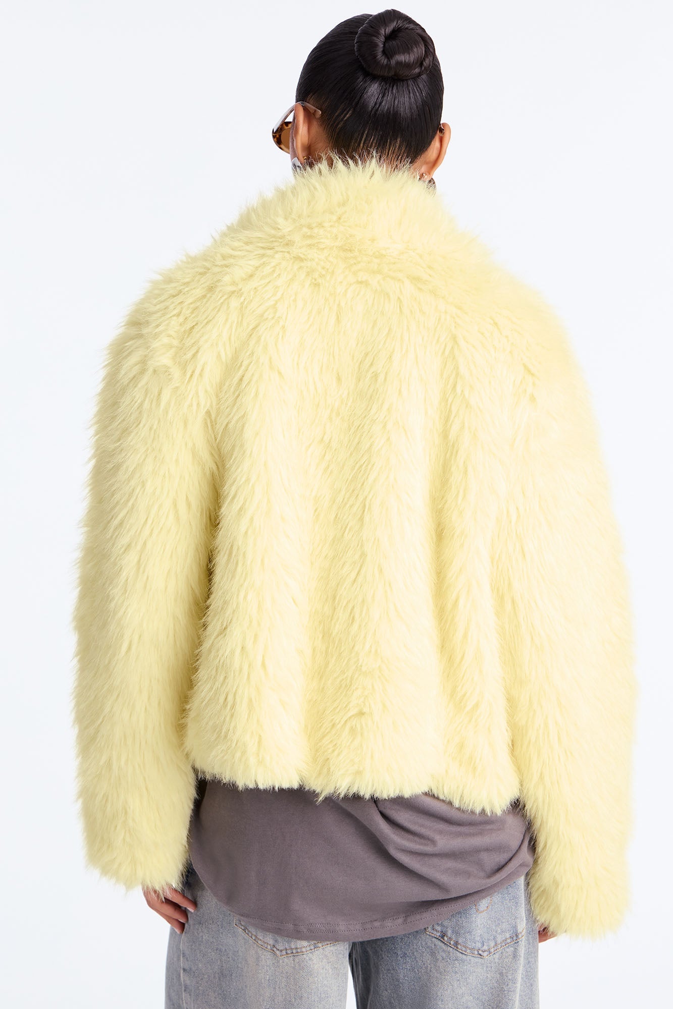 Kennedy Faux Fur Coat - Butter Yellow