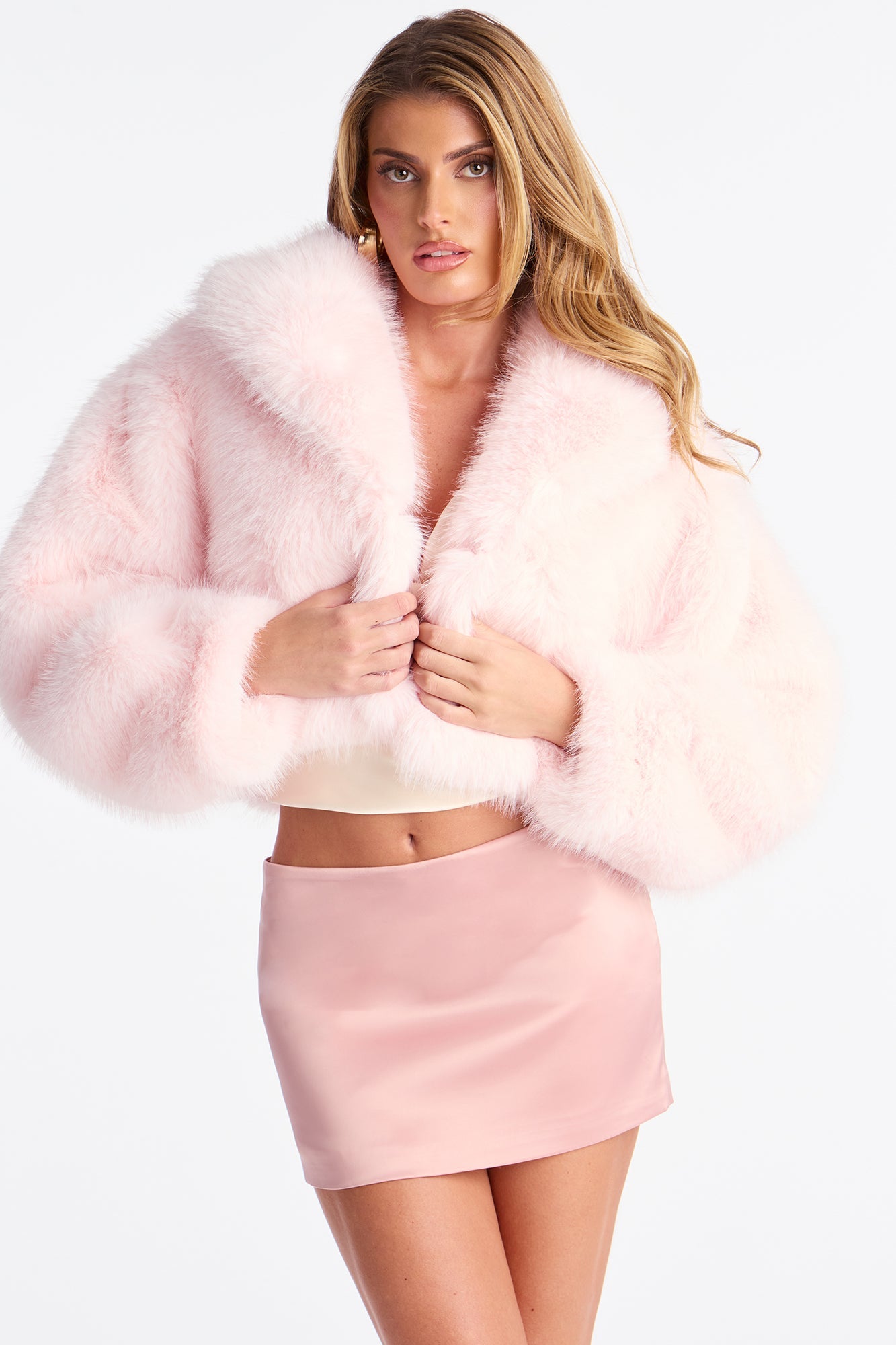That's Luxe Faux Fur Coat - Blush