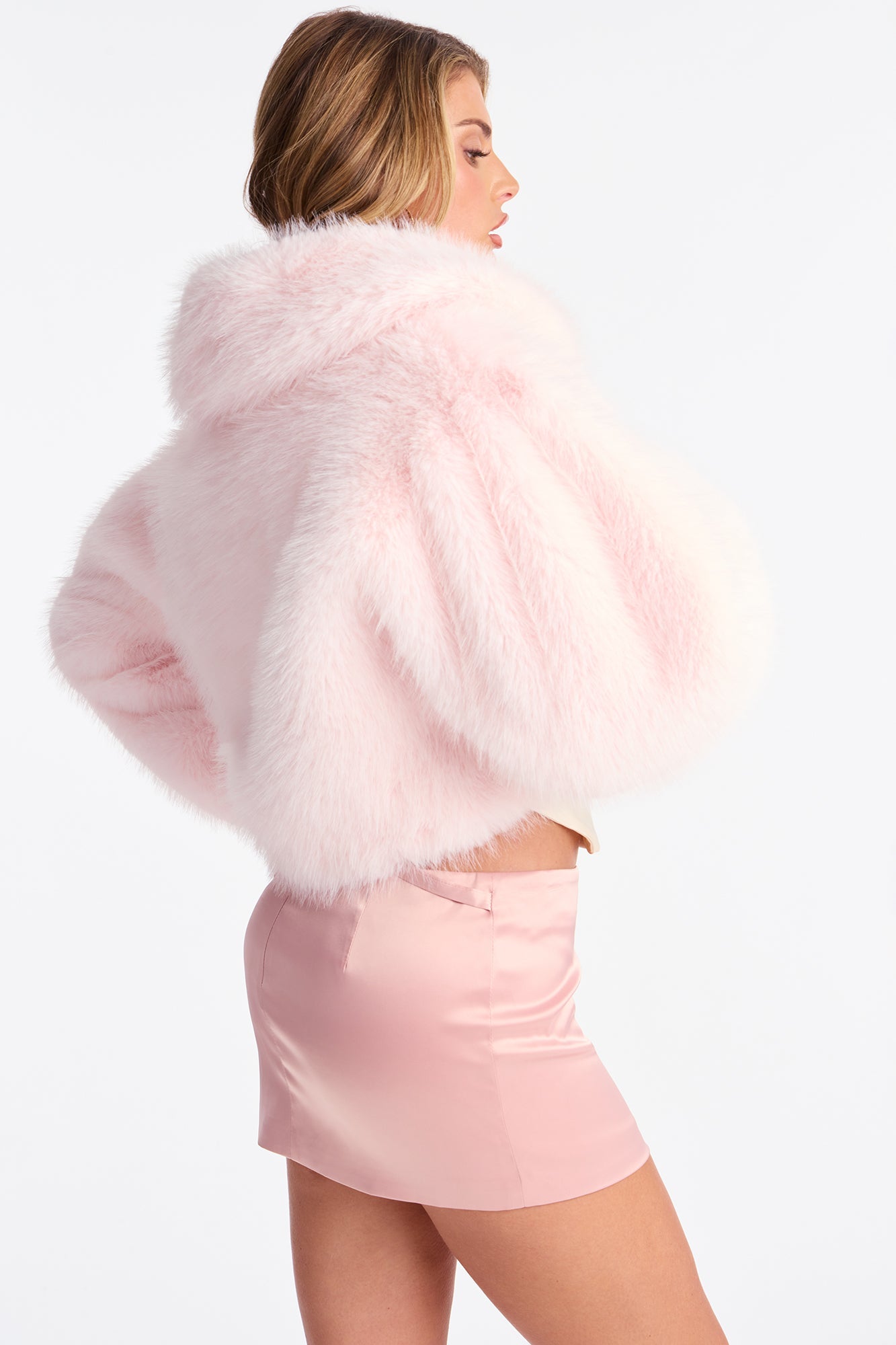 That's Luxe Faux Fur Coat - Blush