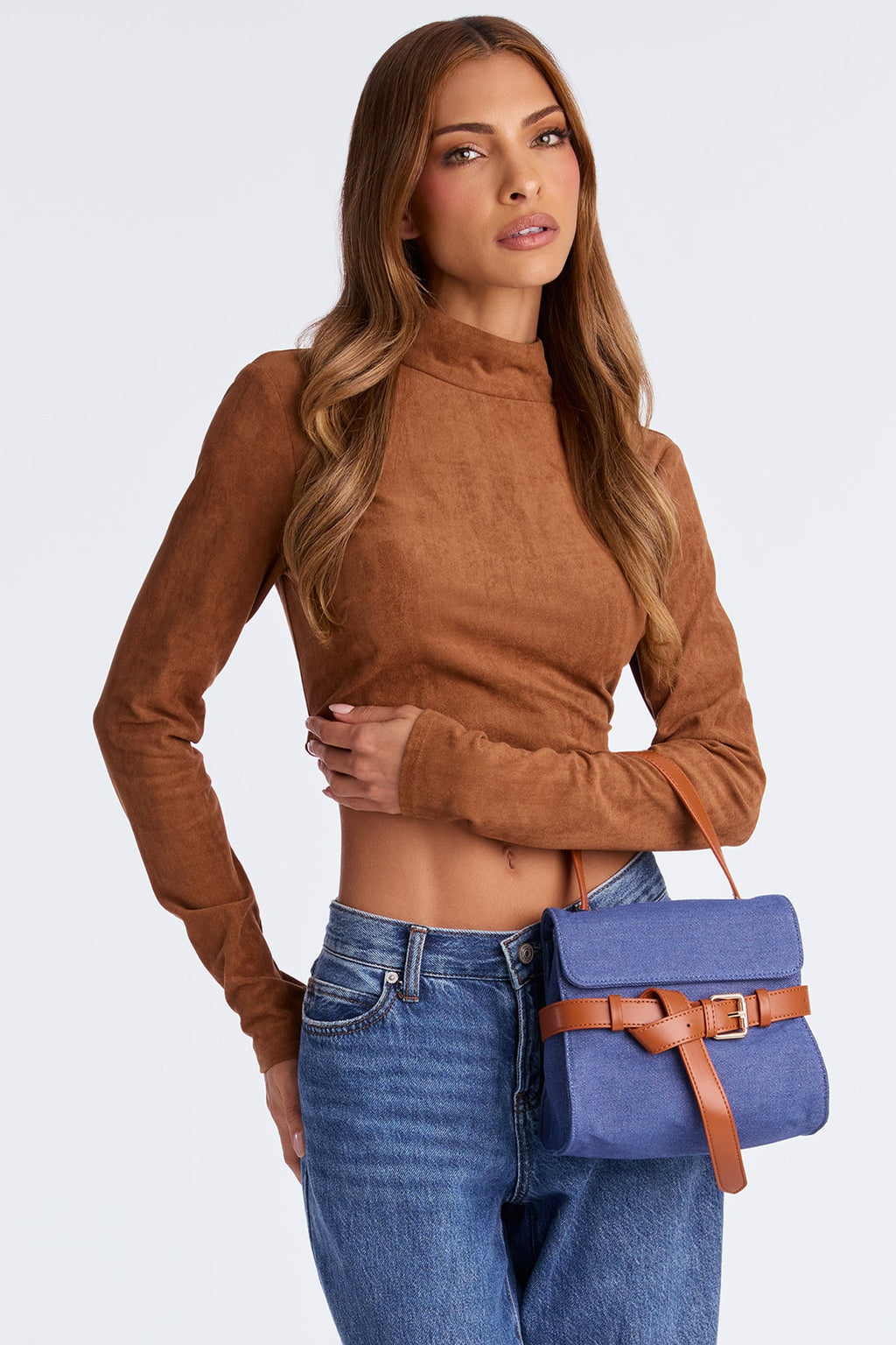 Wrapped Up In You Denim Satchel - Denim