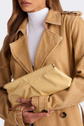 Easy Grab Faux Leather Clutch - Tan