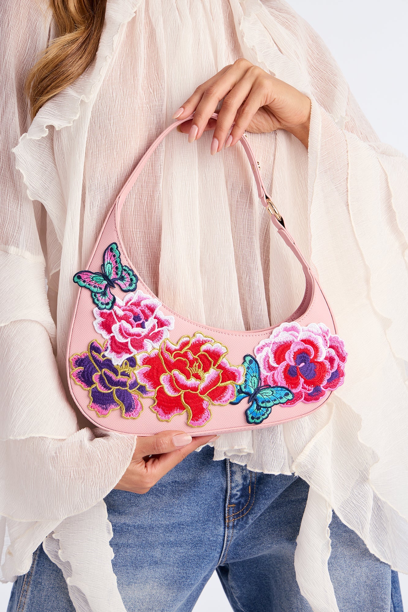 Beautiful Bouquet Shoulder Bag - Pink