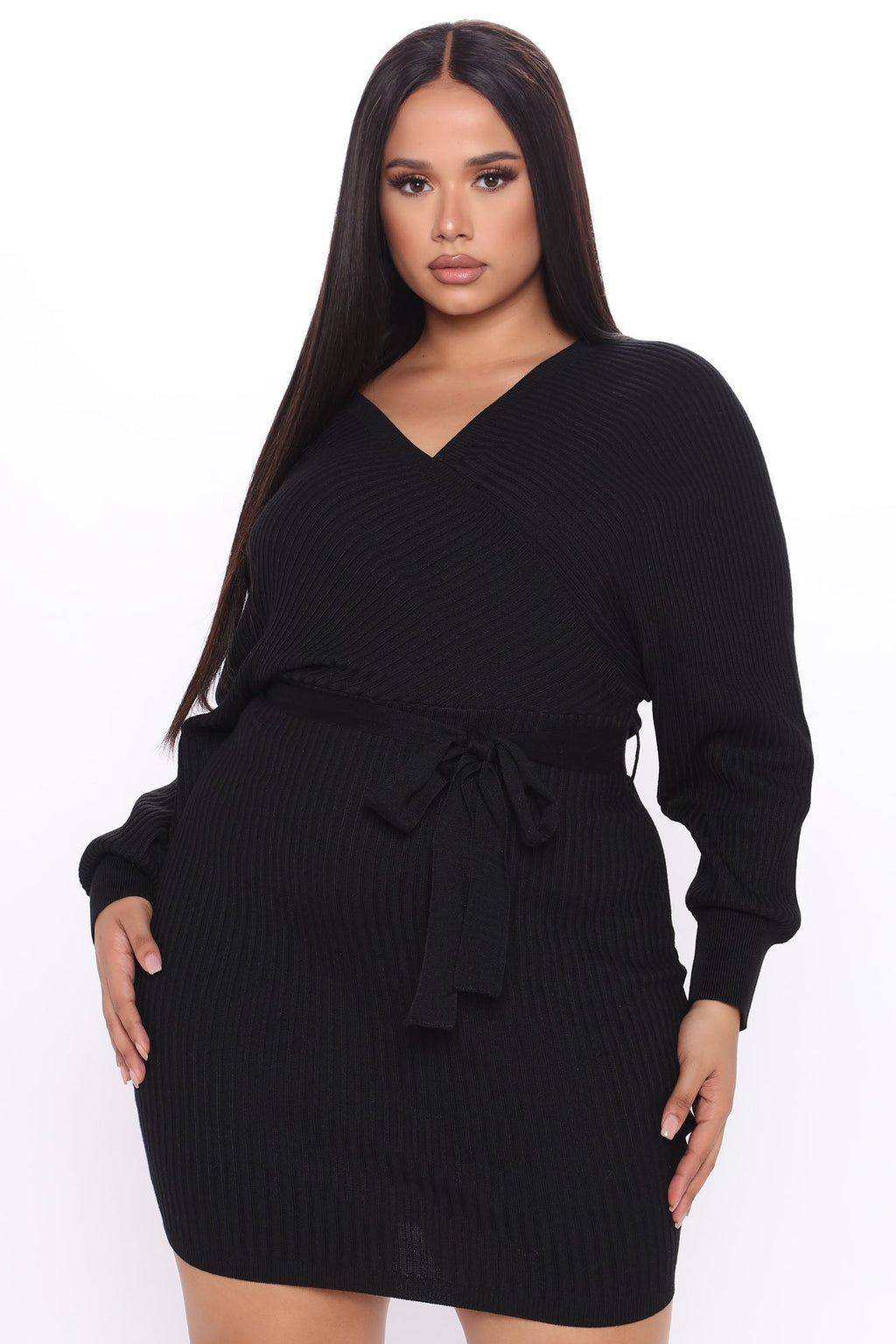 Just Between Us Sweater Dress - Black