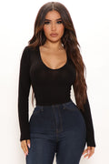 Make It Easy Long Sleeve Top - Black