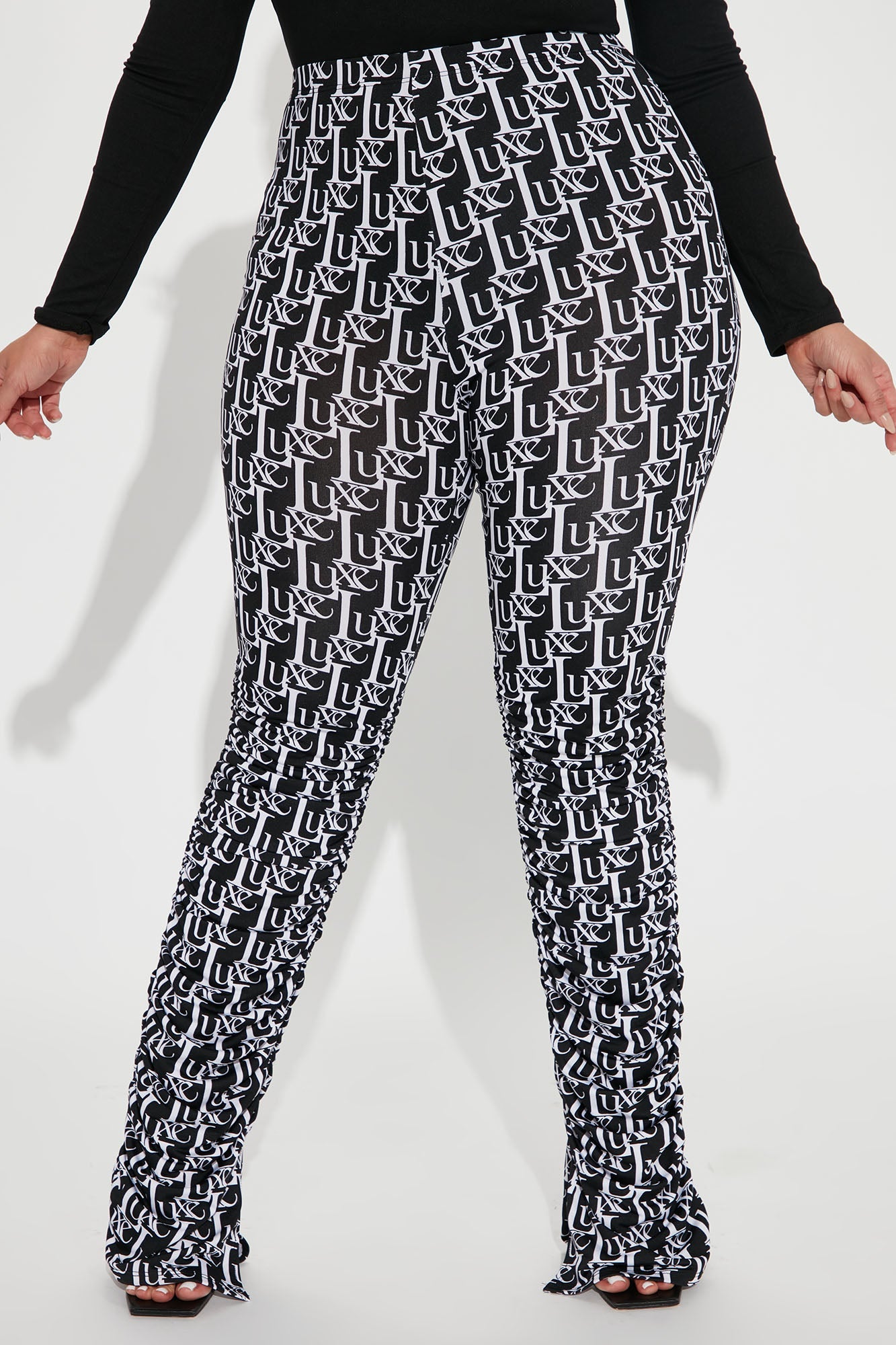 Labeled Luxe Stacked Skinny Pant - Black/White