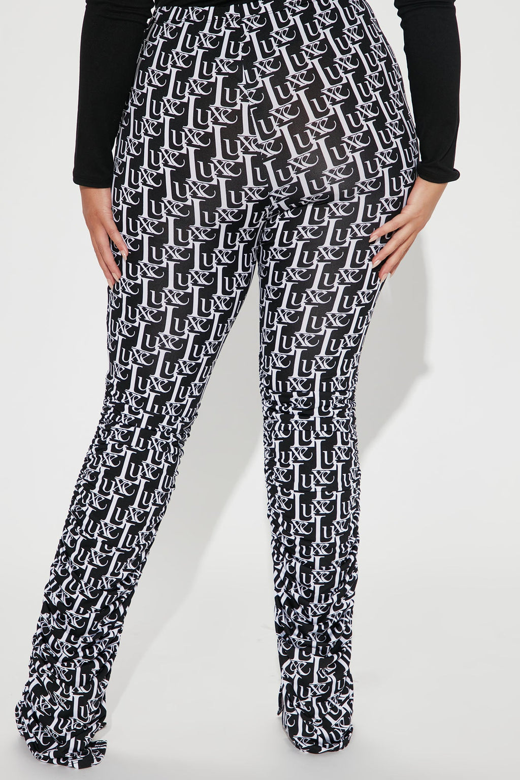 Labeled Luxe Stacked Skinny Pant - Black/White