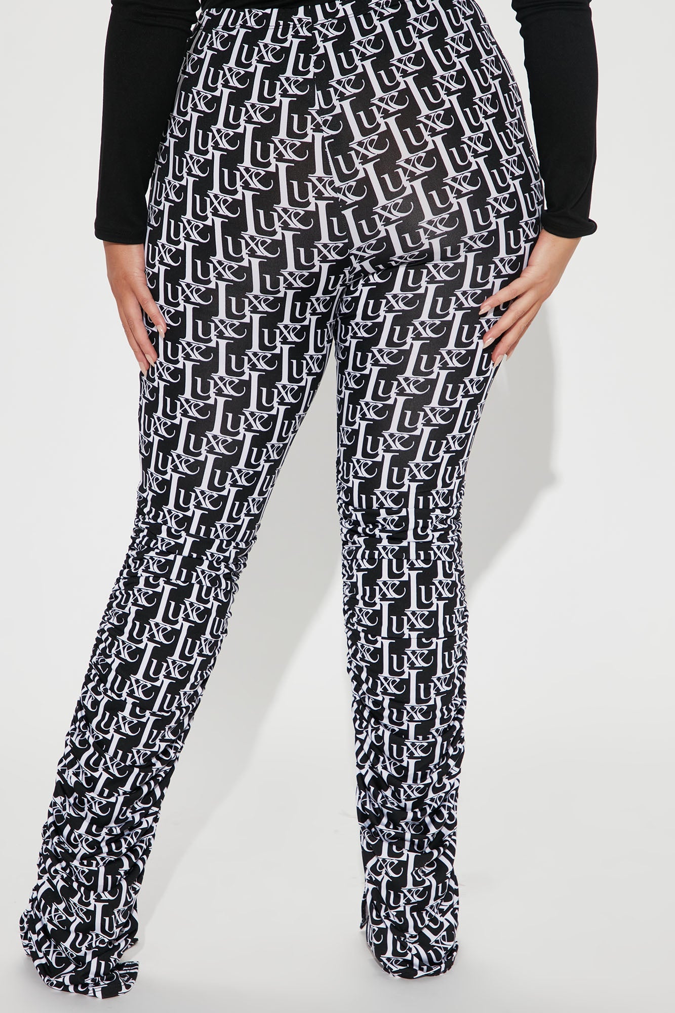 Labeled Luxe Stacked Skinny Pant - Black/White
