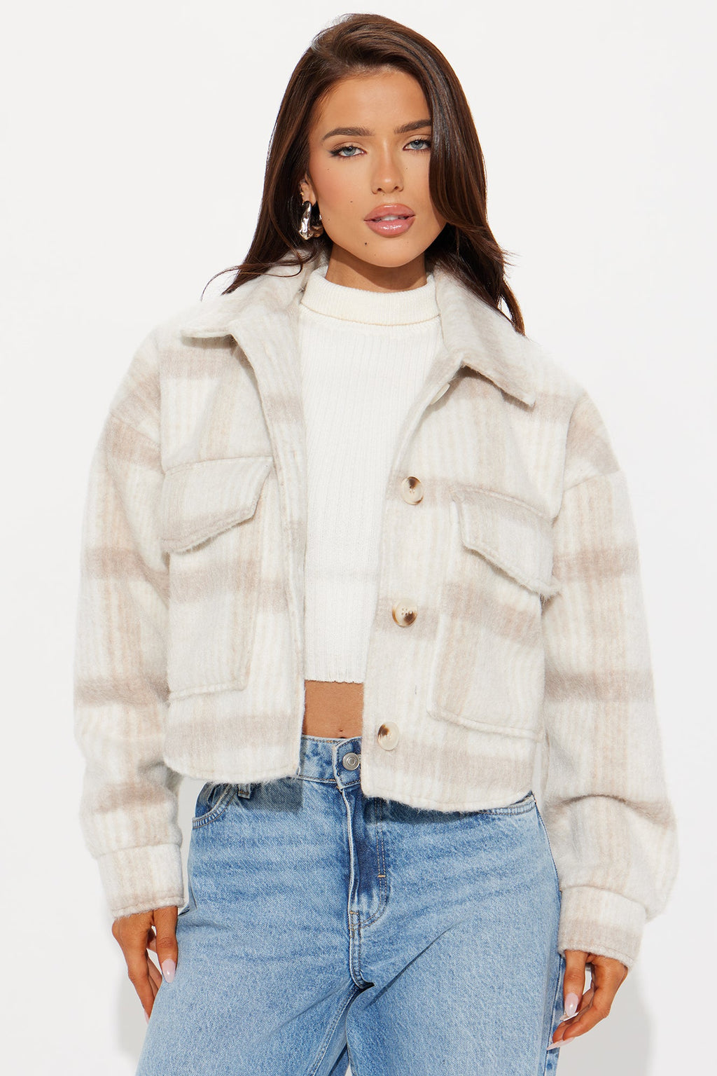 Hannah Wool Shacket - Light Taupe