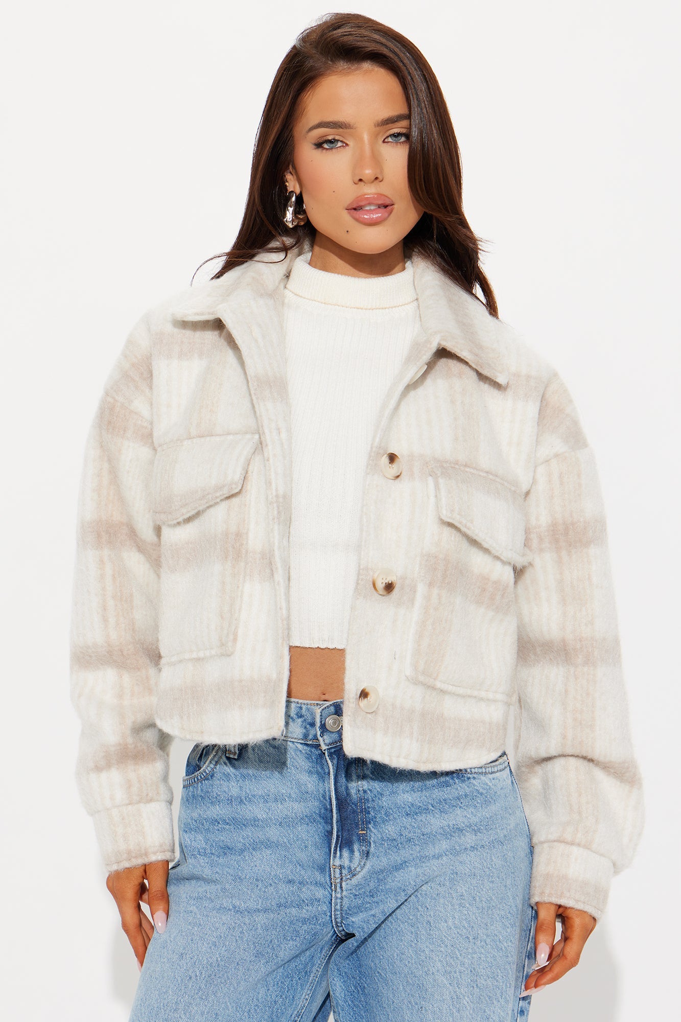 Hannah Wool Shacket - Light Taupe