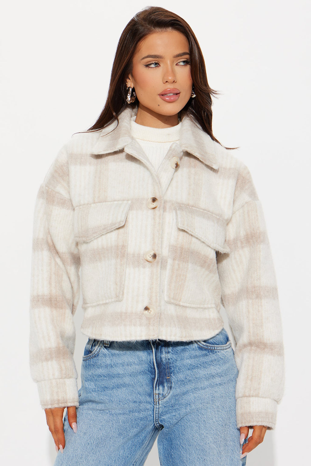 Hannah Wool Shacket - Light Taupe