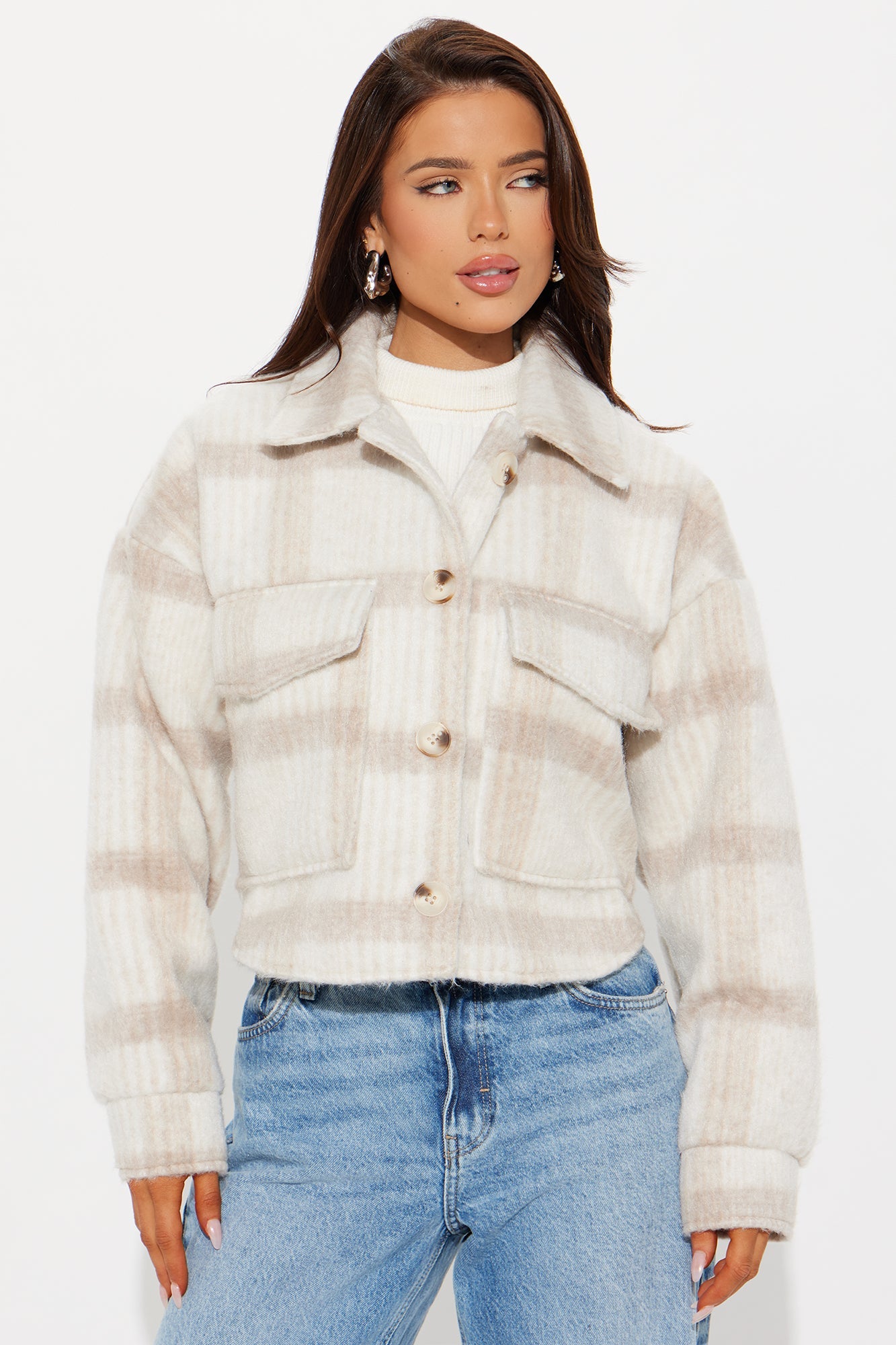 Hannah Wool Shacket - Light Taupe